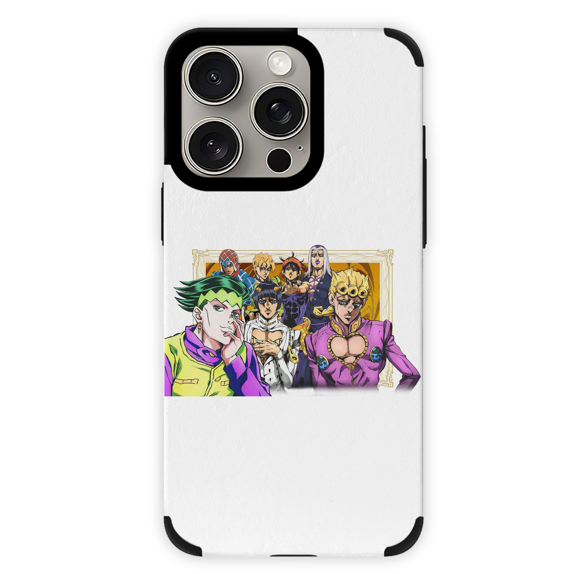 （画像用） ジョジョの奇妙な冒険 ジョルノ?ジョバァーナ JoJo's Bizarre Adventure Giorno Giovanna 【iPhone15ProMax対応】 PUレザー スマホケース 耐衝撃＆黄変防止