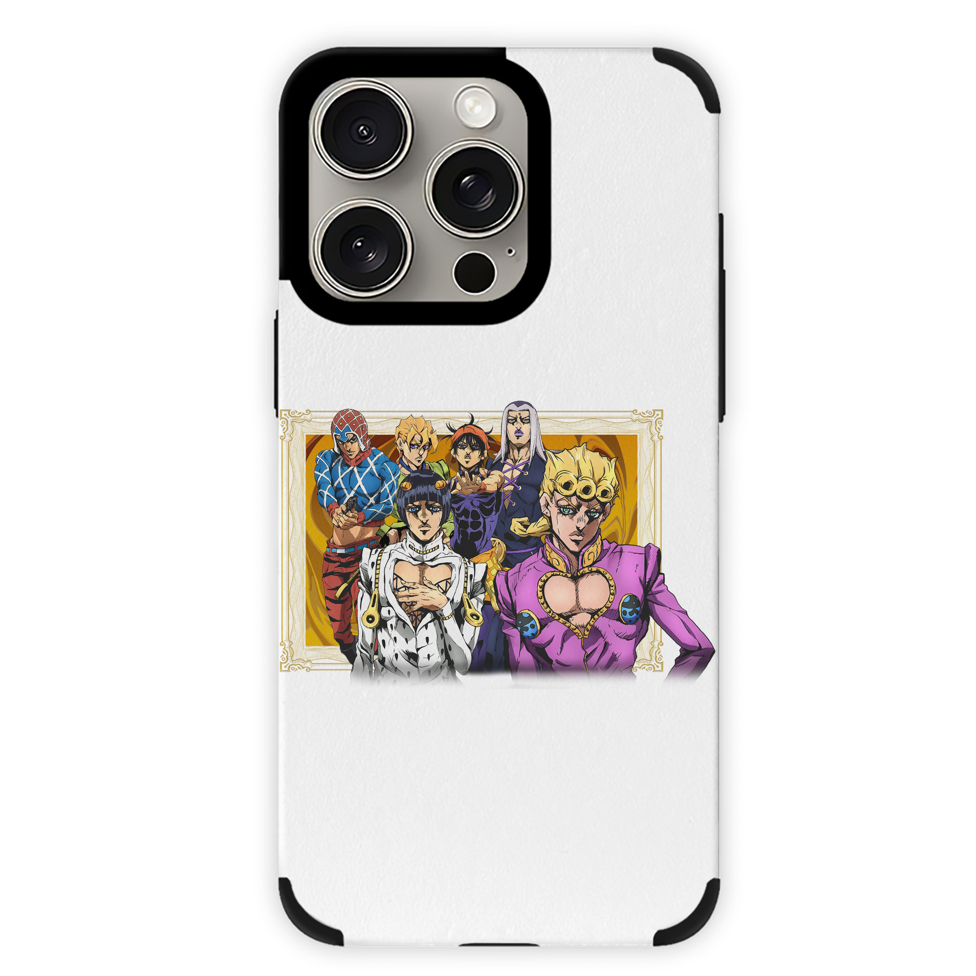 （画像用） ジョジョの奇妙な冒険 ジョルノ?ジョバァーナ JoJo's Bizarre Adventure Giorno Giovanna 【iPhone15ProMax対応】 PUレザー スマホケース 耐衝撃＆黄変防止