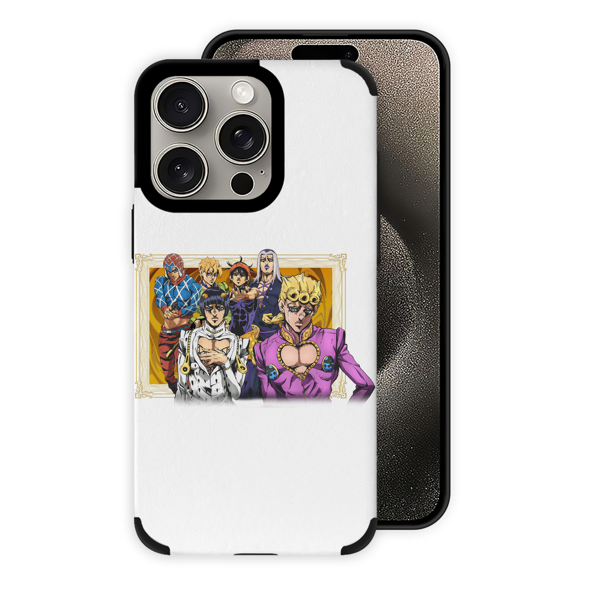 （画像用） ジョジョの奇妙な冒険 ジョルノ?ジョバァーナ JoJo's Bizarre Adventure Giorno Giovanna 【iPhone15ProMax対応】 PUレザー スマホケース 耐衝撃＆黄変防止