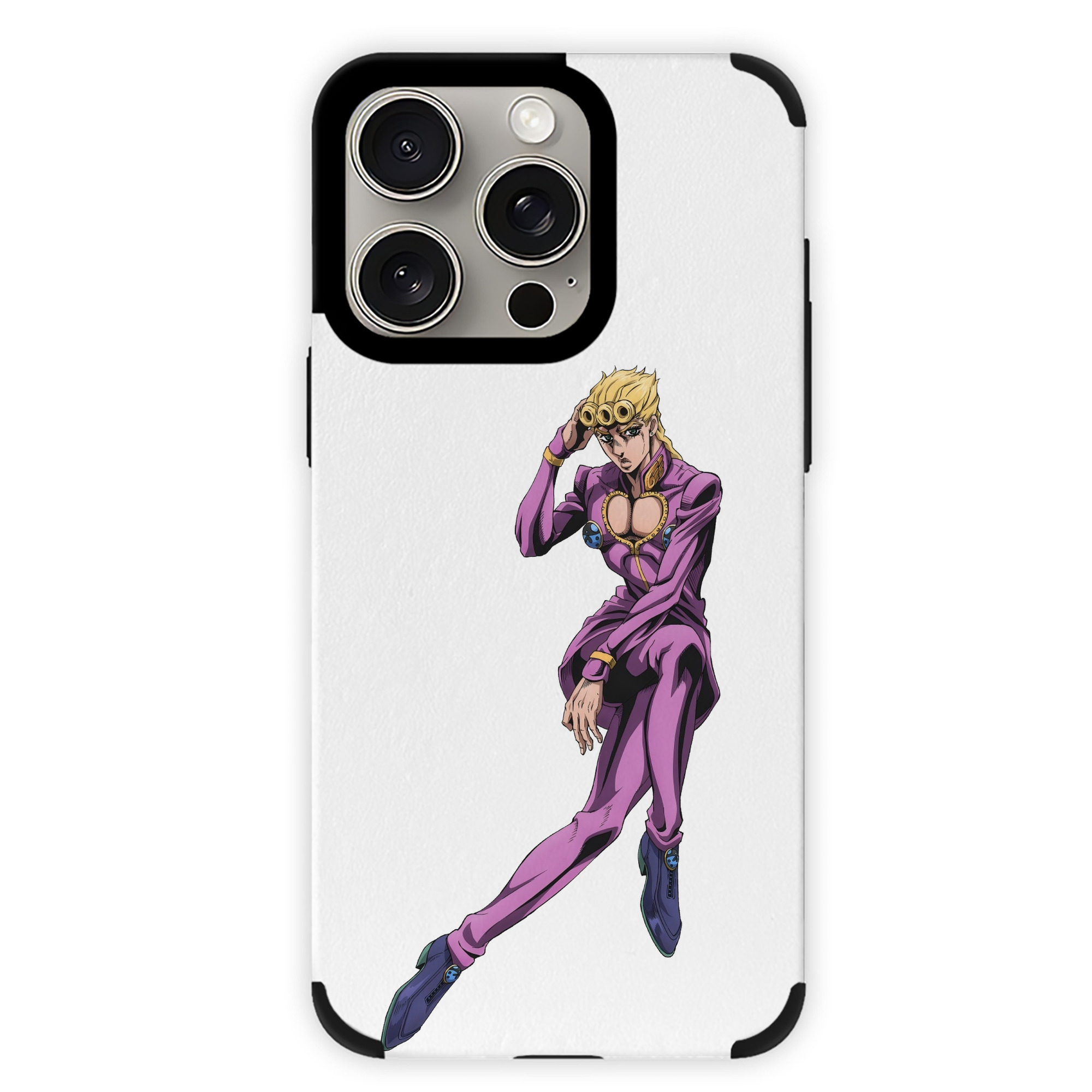 （画像用） ジョジョの奇妙な冒険 ジョルノ?ジョバァーナ JoJo's Bizarre Adventure Giorno Giovanna 【iPhone15ProMax対応】 PUレザー スマホケース 耐衝撃＆黄変防止