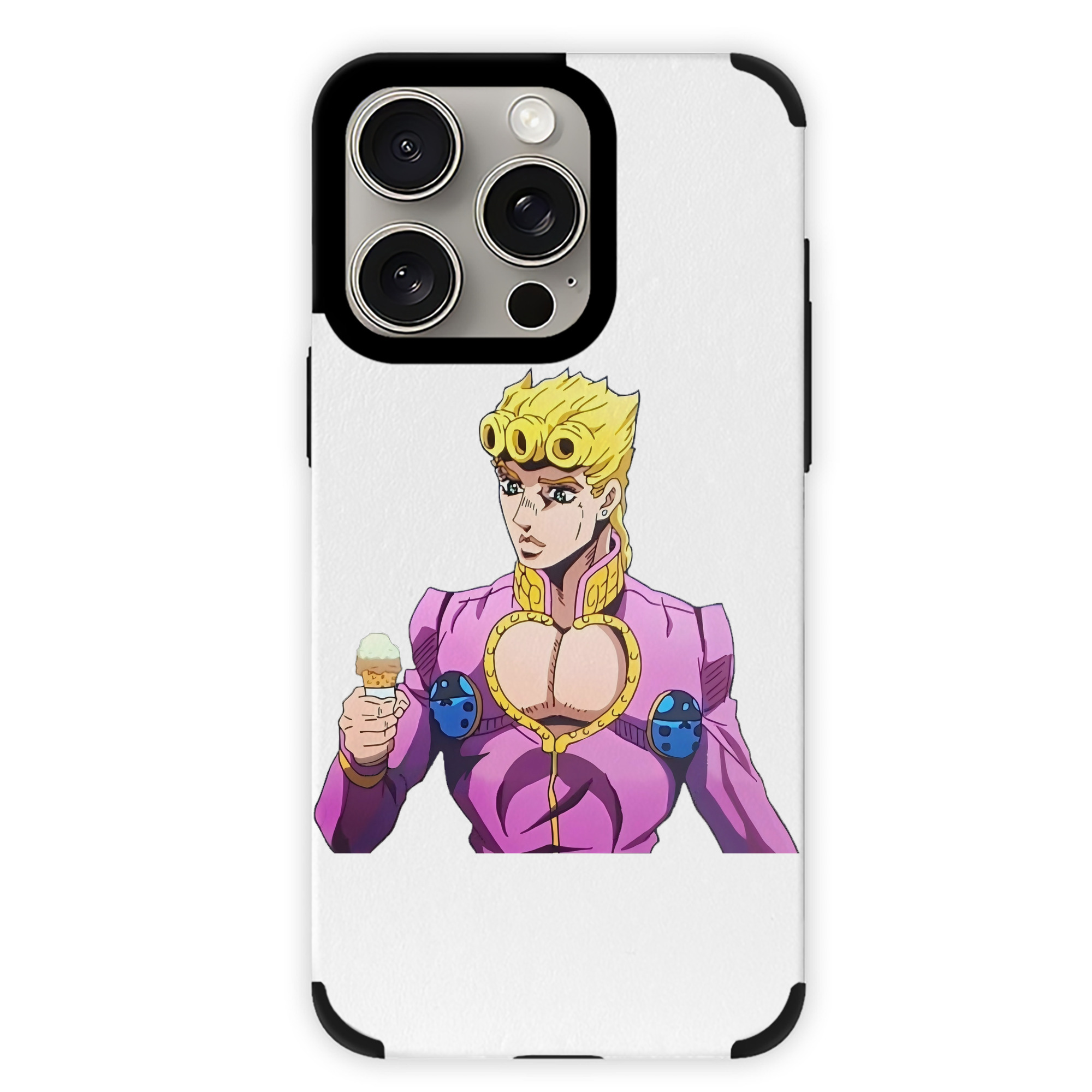 （画像用） ジョジョの奇妙な冒険 ジョルノ?ジョバァーナ JoJo's Bizarre Adventure Giorno Giovanna 【iPhone15ProMax対応】 PUレザー スマホケース 耐衝撃＆黄変防止