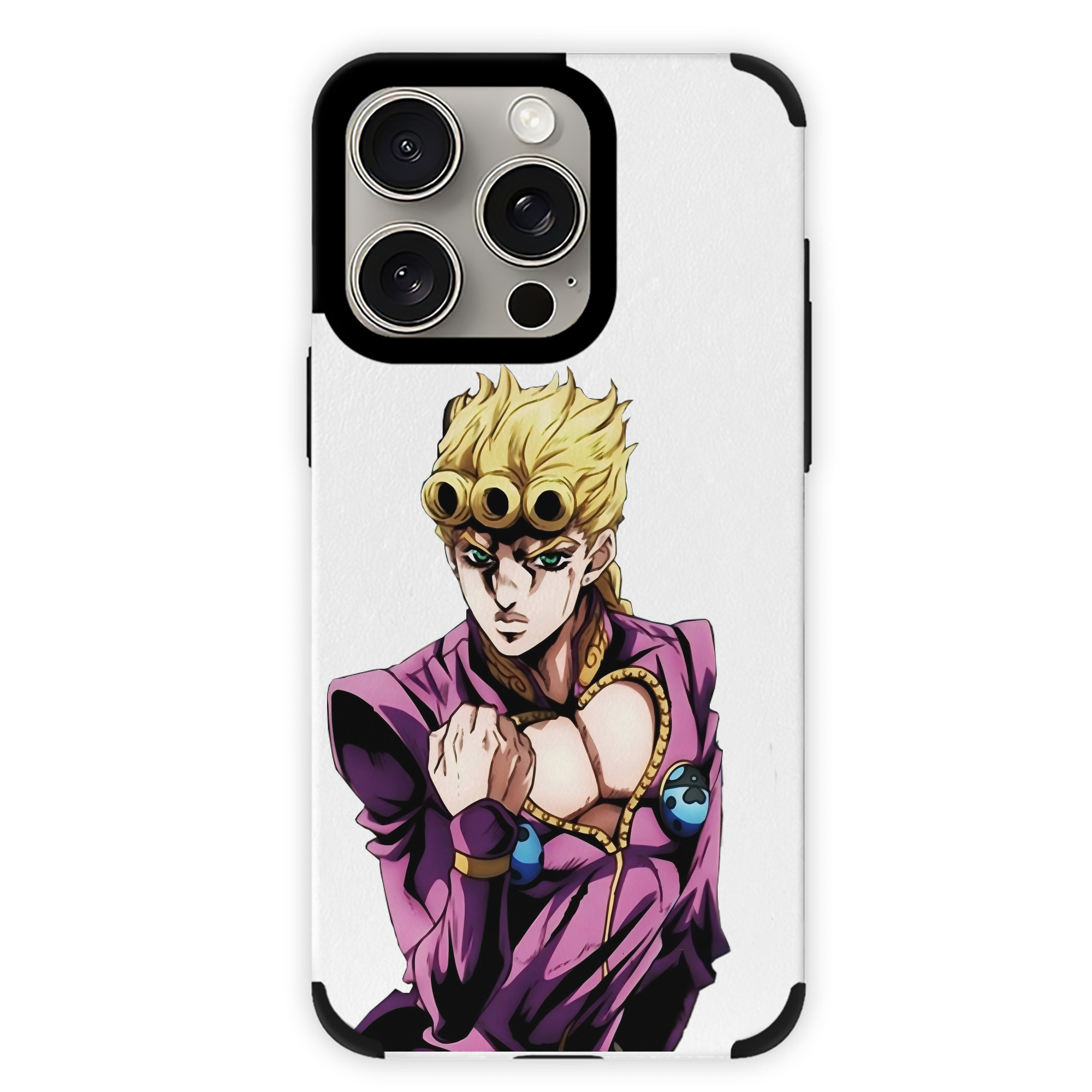 （画像用） ジョジョの奇妙な冒険 ジョルノ?ジョバァーナ JoJo's Bizarre Adventure Giorno Giovanna 【iPhone15ProMax対応】 PUレザー スマホケース 耐衝撃＆黄変防止