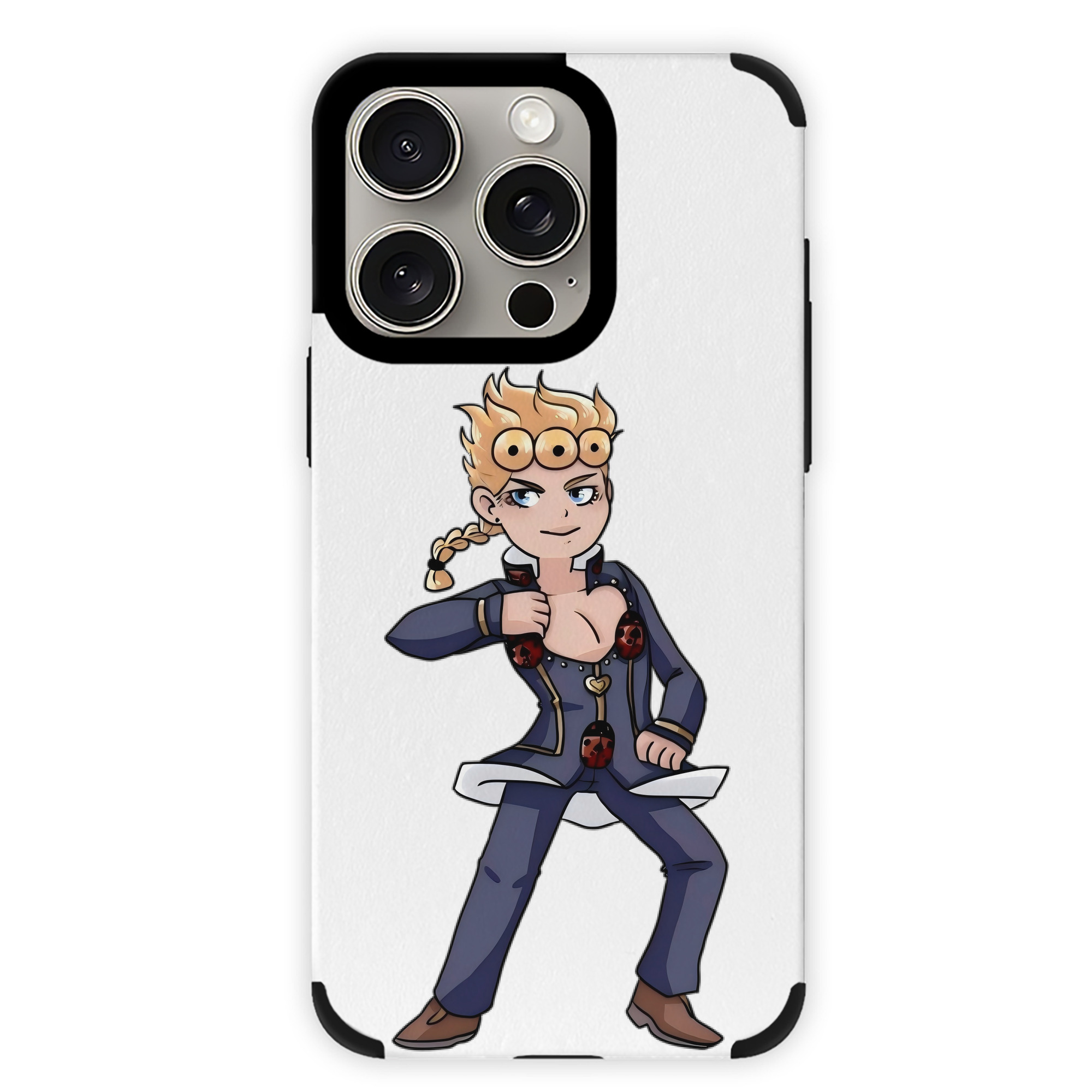（画像用） ジョジョの奇妙な冒険 ジョルノ?ジョバァーナ JoJo's Bizarre Adventure Giorno Giovanna 【iPhone15ProMax対応】 PUレザー スマホケース 耐衝撃＆黄変防止