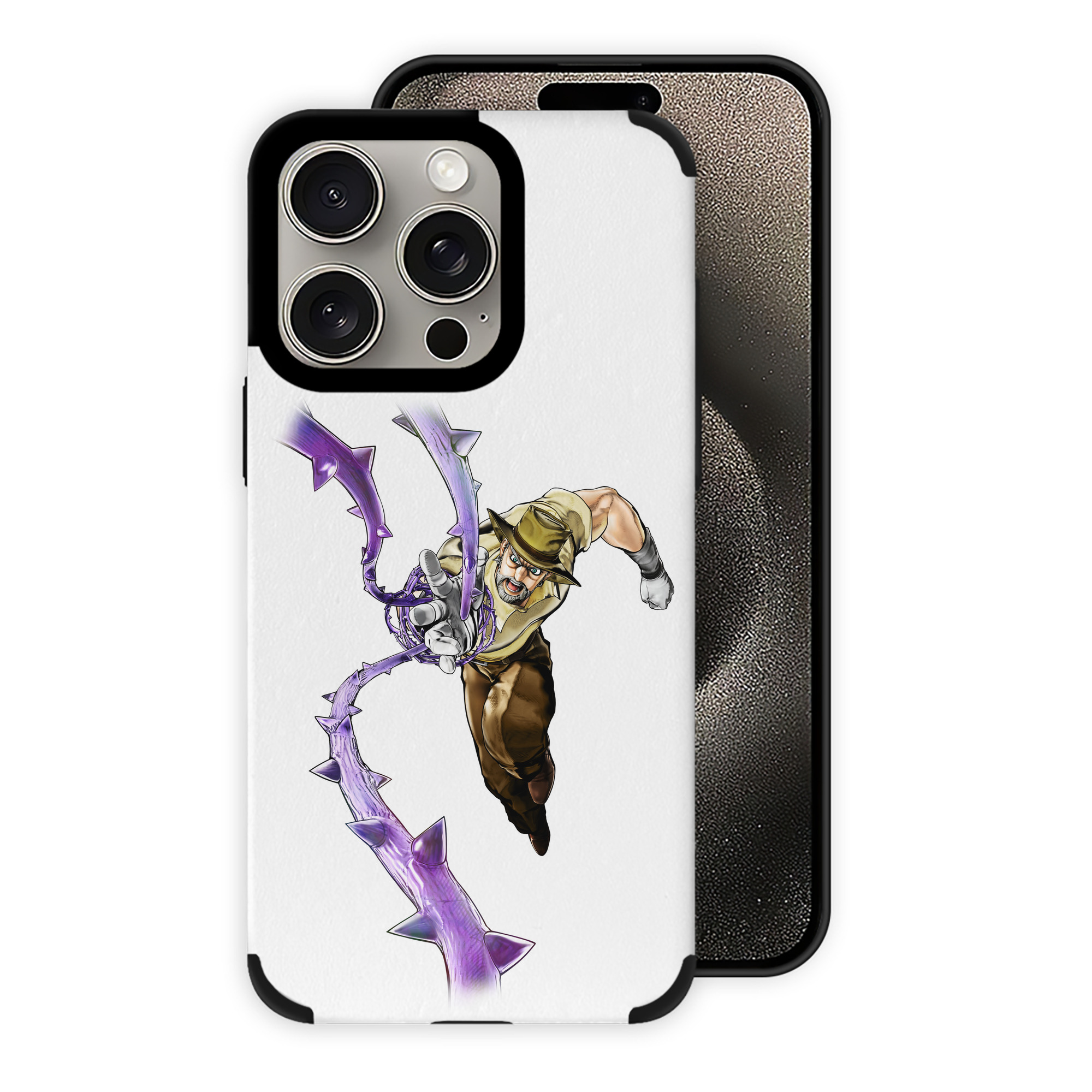 （画像用） ジョジョの奇妙な冒険 ジョセフ?ジョースター JoJo's Bizarre Adventure Joseph Joestar 【iPhone15ProMax対応】 PUレザー スマホケース 耐衝撃＆黄変防止