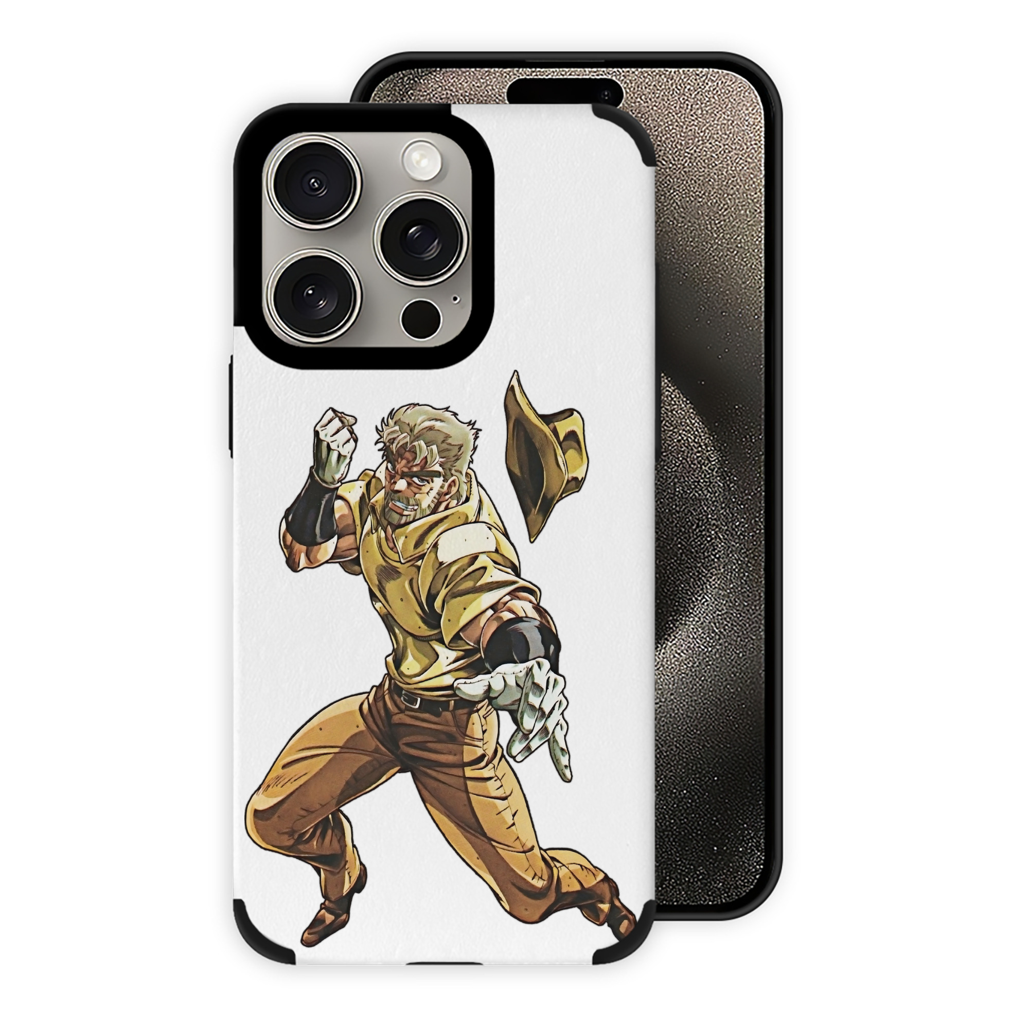 （画像用） ジョジョの奇妙な冒険 ジョセフ?ジョースター JoJo's Bizarre Adventure Joseph Joestar 【iPhone15ProMax対応】 PUレザー スマホケース 耐衝撃＆黄変防止