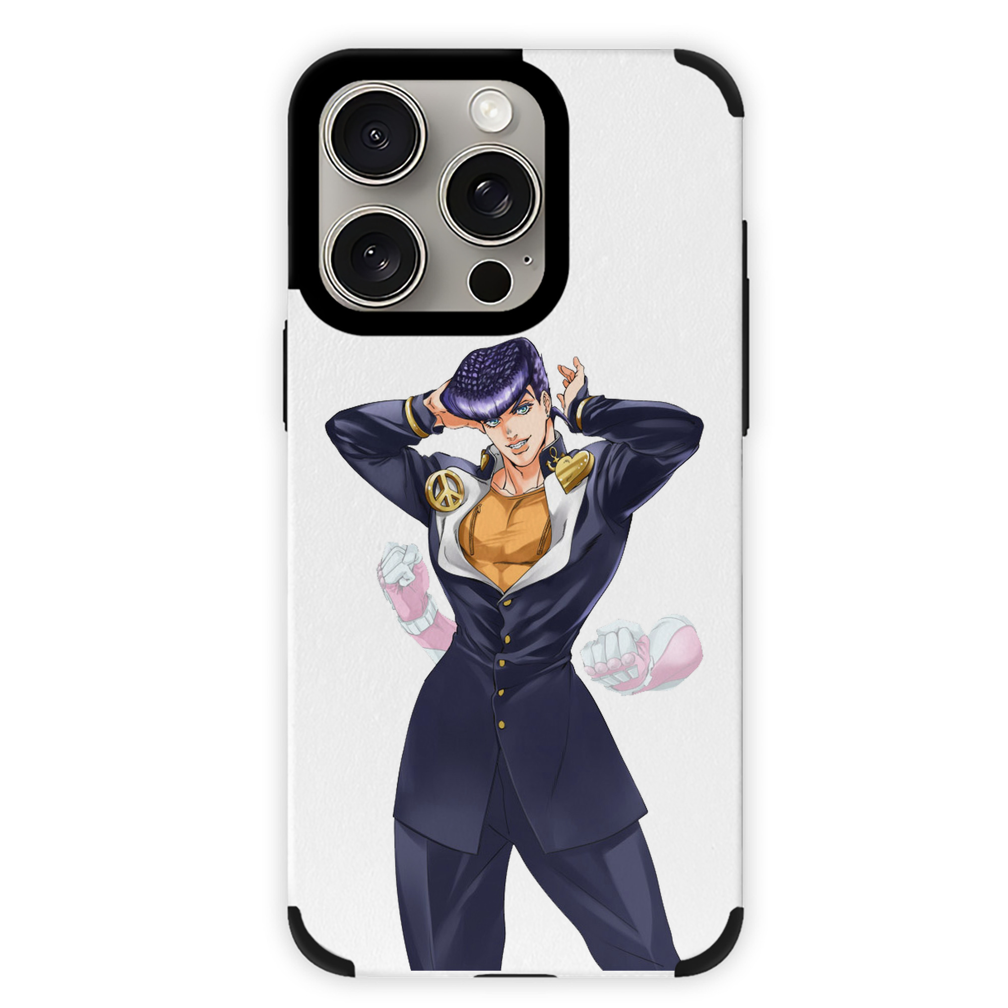 （画像用） ジョジョの奇妙な冒険 ひがしかた じょうすけ JoJo's Bizarre Adventure Higashikata Josuke 【iPhone15ProMax対応】 PUレザー スマホケース 耐衝撃＆黄変防止