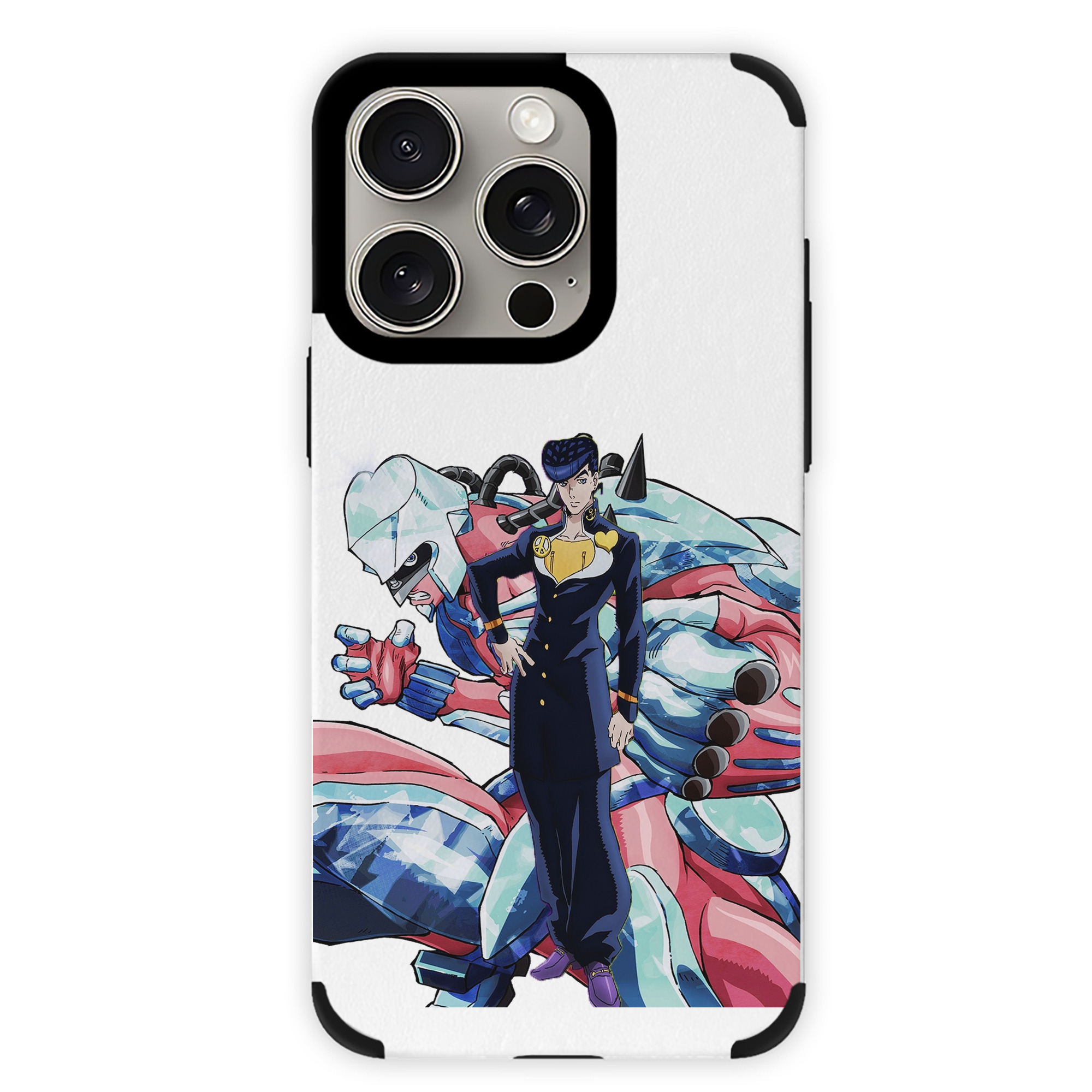 （画像用） ジョジョの奇妙な冒険 ひがしかた じょうすけ JoJo's Bizarre Adventure Higashikata Josuke 【iPhone15ProMax対応】 PUレザー スマホケース 耐衝撃＆黄変防止
