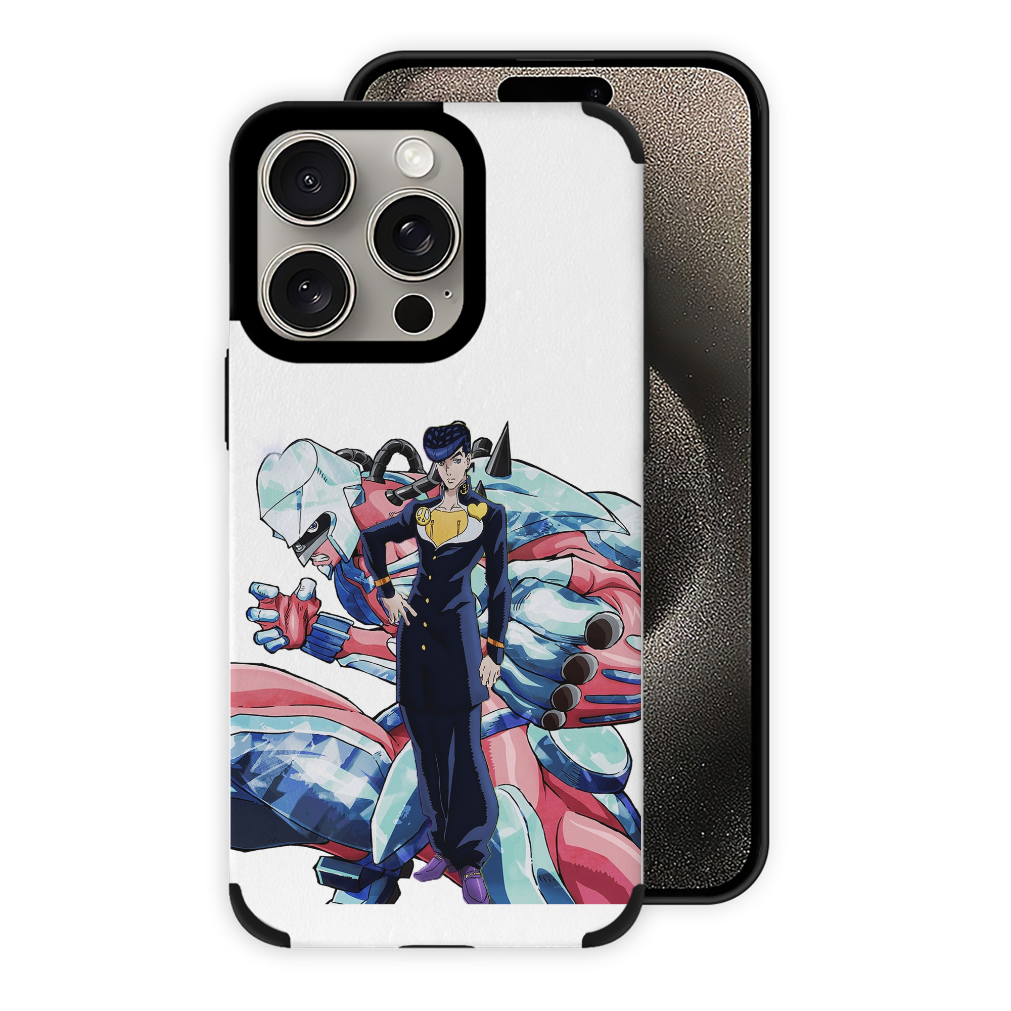 （画像用） ジョジョの奇妙な冒険 ひがしかた じょうすけ JoJo's Bizarre Adventure Higashikata Josuke 【iPhone15ProMax対応】 PUレザー スマホケース 耐衝撃＆黄変防止