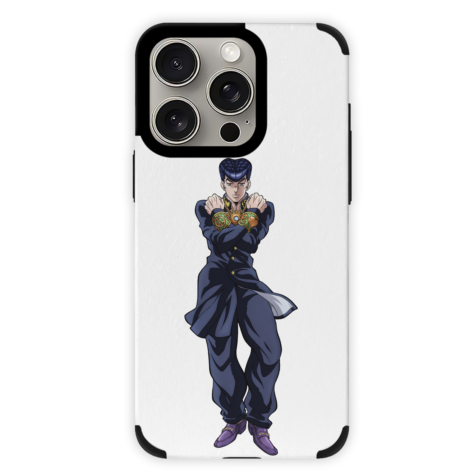（画像用） ジョジョの奇妙な冒険 ひがしかた じょうすけ JoJo's Bizarre Adventure Higashikata Josuke 【iPhone15ProMax対応】 PUレザー スマホケース 耐衝撃＆黄変防止