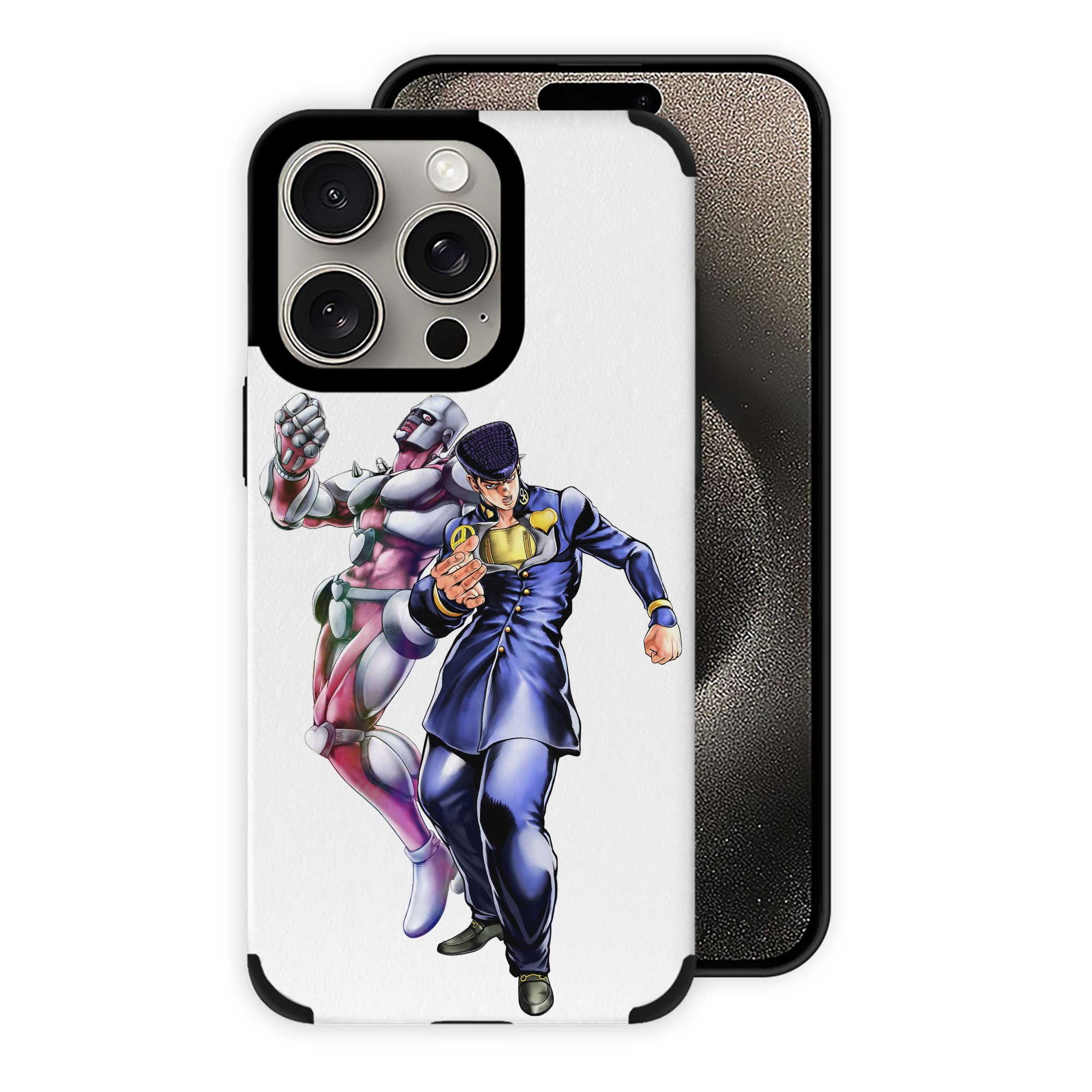 （画像用） ジョジョの奇妙な冒険 ひがしかた じょうすけ JoJo's Bizarre Adventure Higashikata Josuke 【iPhone15ProMax対応】 PUレザー スマホケース 耐衝撃＆黄変防止
