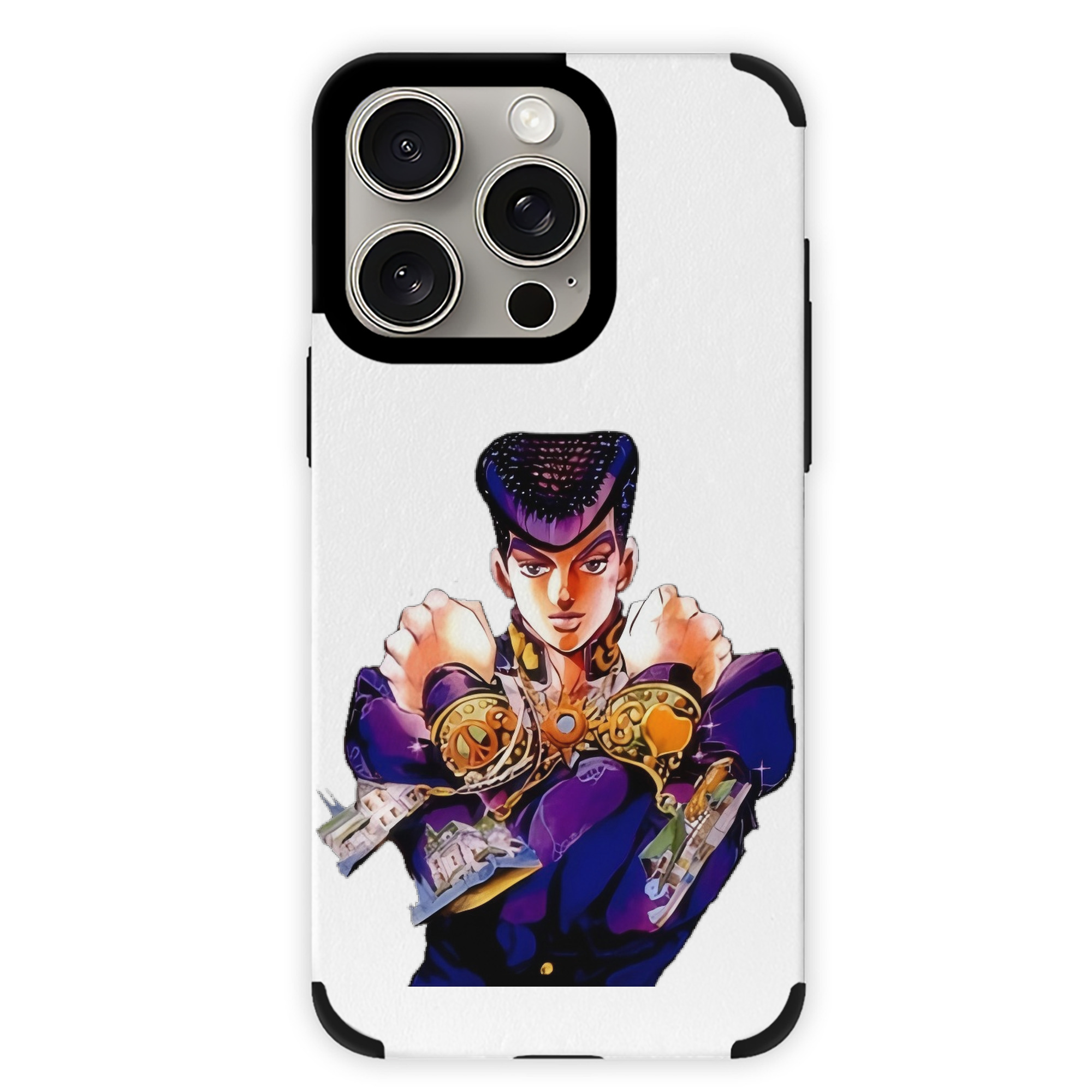 （画像用） ジョジョの奇妙な冒険 ひがしかた じょうすけ JoJo's Bizarre Adventure Higashikata Josuke 【iPhone15ProMax対応】 PUレザー スマホケース 耐衝撃＆黄変防止