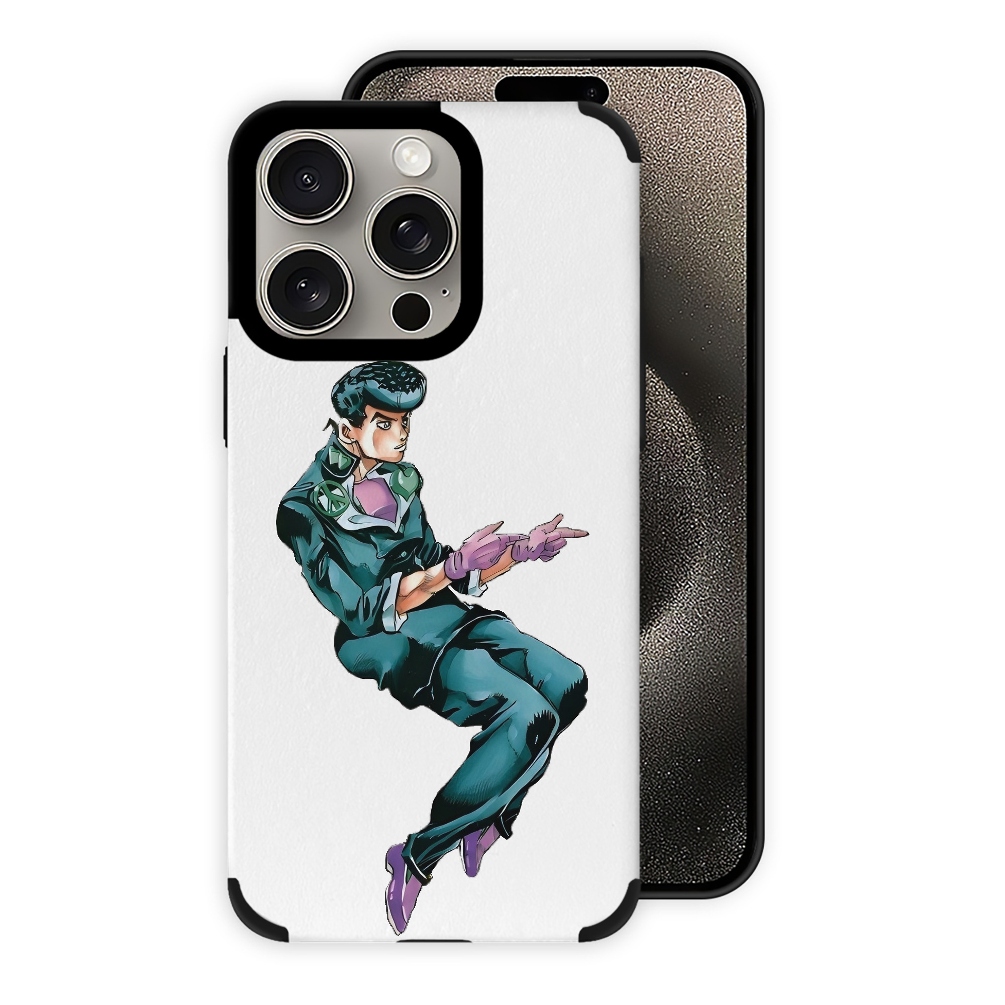（画像用） ジョジョの奇妙な冒険 ひがしかた じょうすけ JoJo's Bizarre Adventure Higashikata Josuke 【iPhone15ProMax対応】 PUレザー スマホケース 耐衝撃＆黄変防止