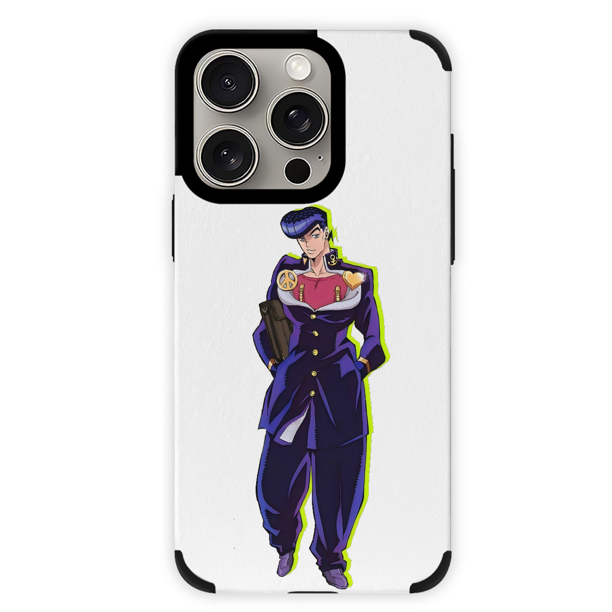 （画像用） ジョジョの奇妙な冒険 ひがしかた じょうすけ JoJo's Bizarre Adventure Higashikata Josuke 【iPhone15ProMax対応】 PUレザー スマホケース 耐衝撃＆黄変防止