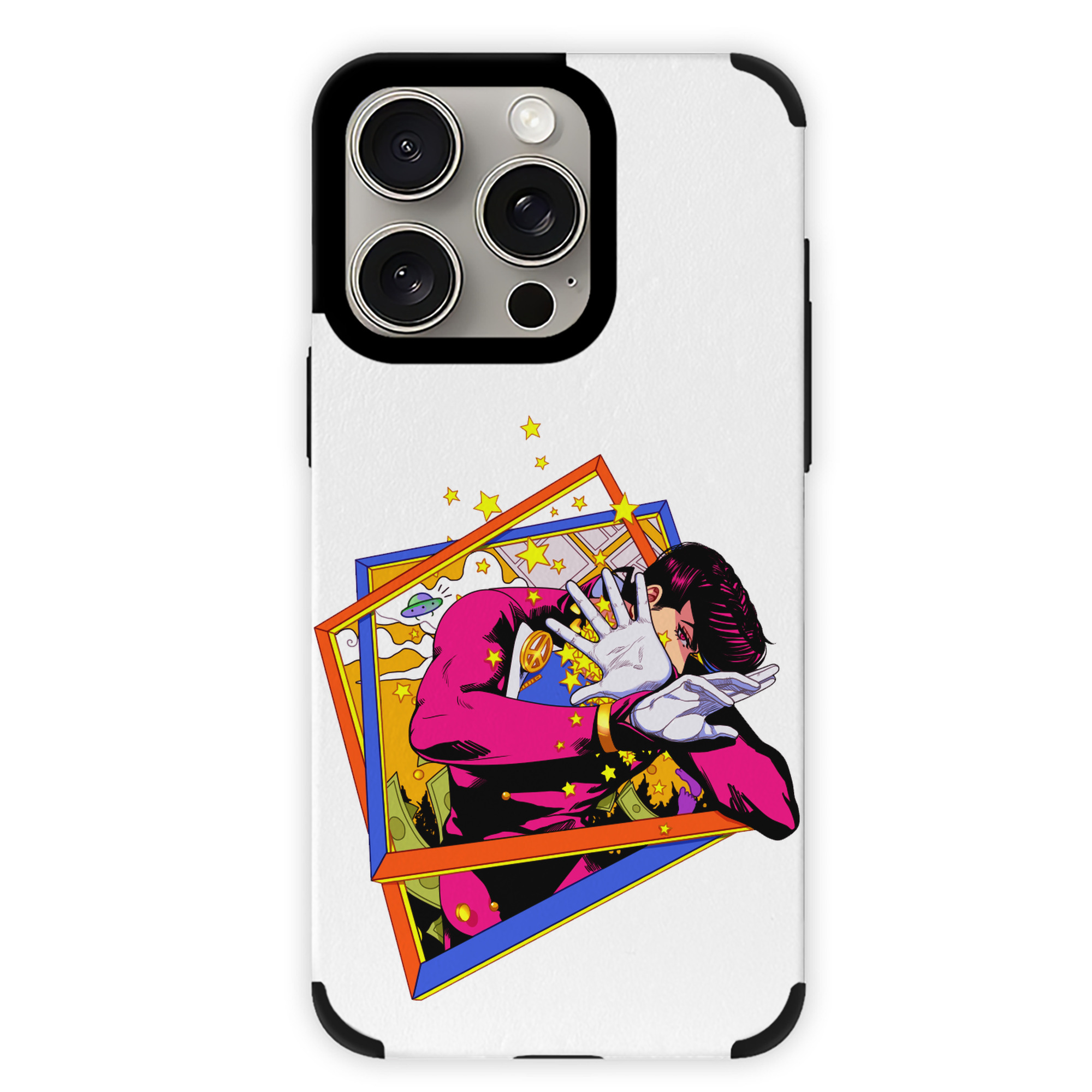 （画像用） ジョジョの奇妙な冒険 ひがしかた じょうすけ JoJo's Bizarre Adventure Higashikata Josuke 【iPhone15ProMax対応】 PUレザー スマホケース 耐衝撃＆黄変防止