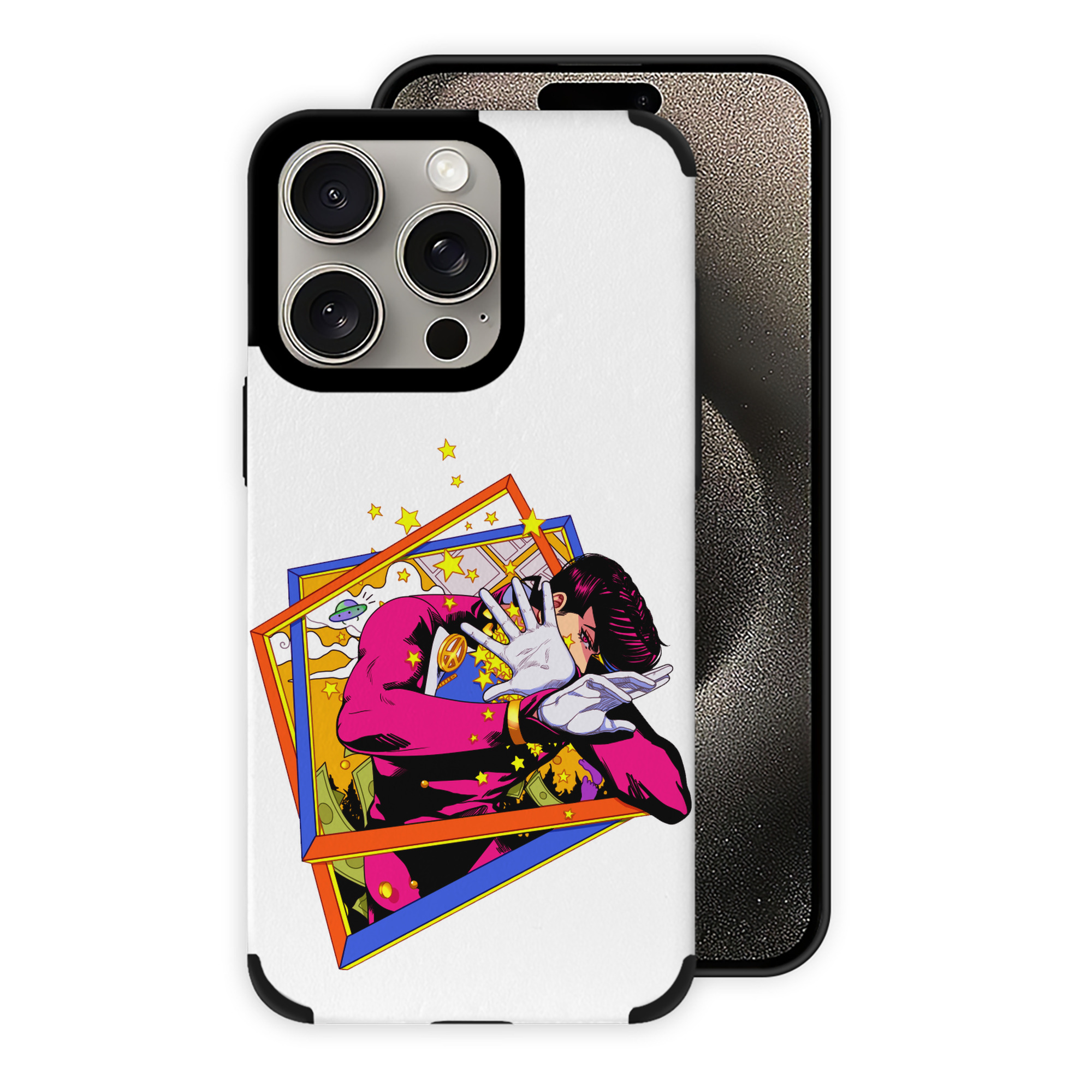 （画像用） ジョジョの奇妙な冒険 ひがしかた じょうすけ JoJo's Bizarre Adventure Higashikata Josuke 【iPhone15ProMax対応】 PUレザー スマホケース 耐衝撃＆黄変防止