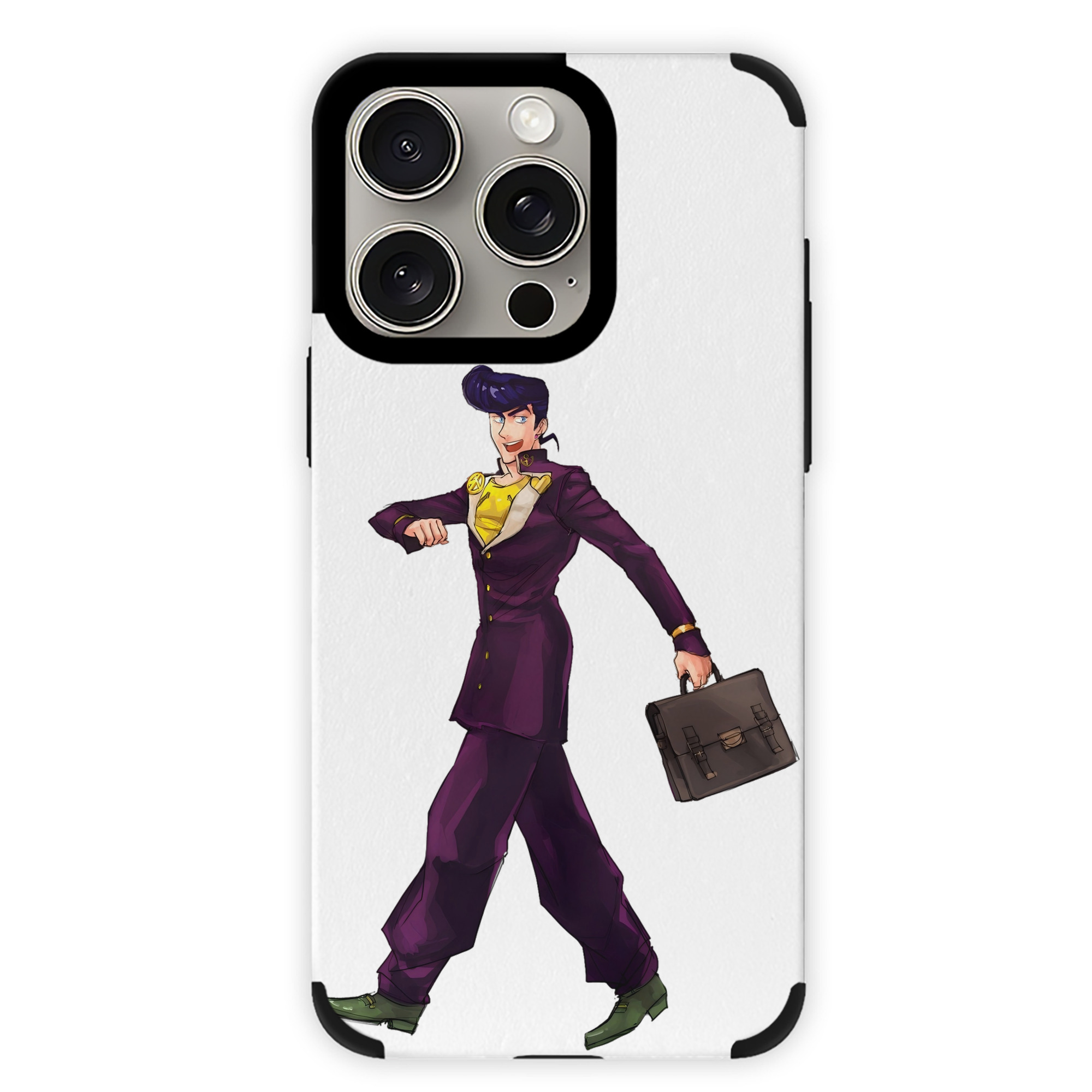 （画像用） ジョジョの奇妙な冒険 ひがしかた じょうすけ JoJo's Bizarre Adventure Higashikata Josuke 【iPhone15ProMax対応】 PUレザー スマホケース 耐衝撃＆黄変防止