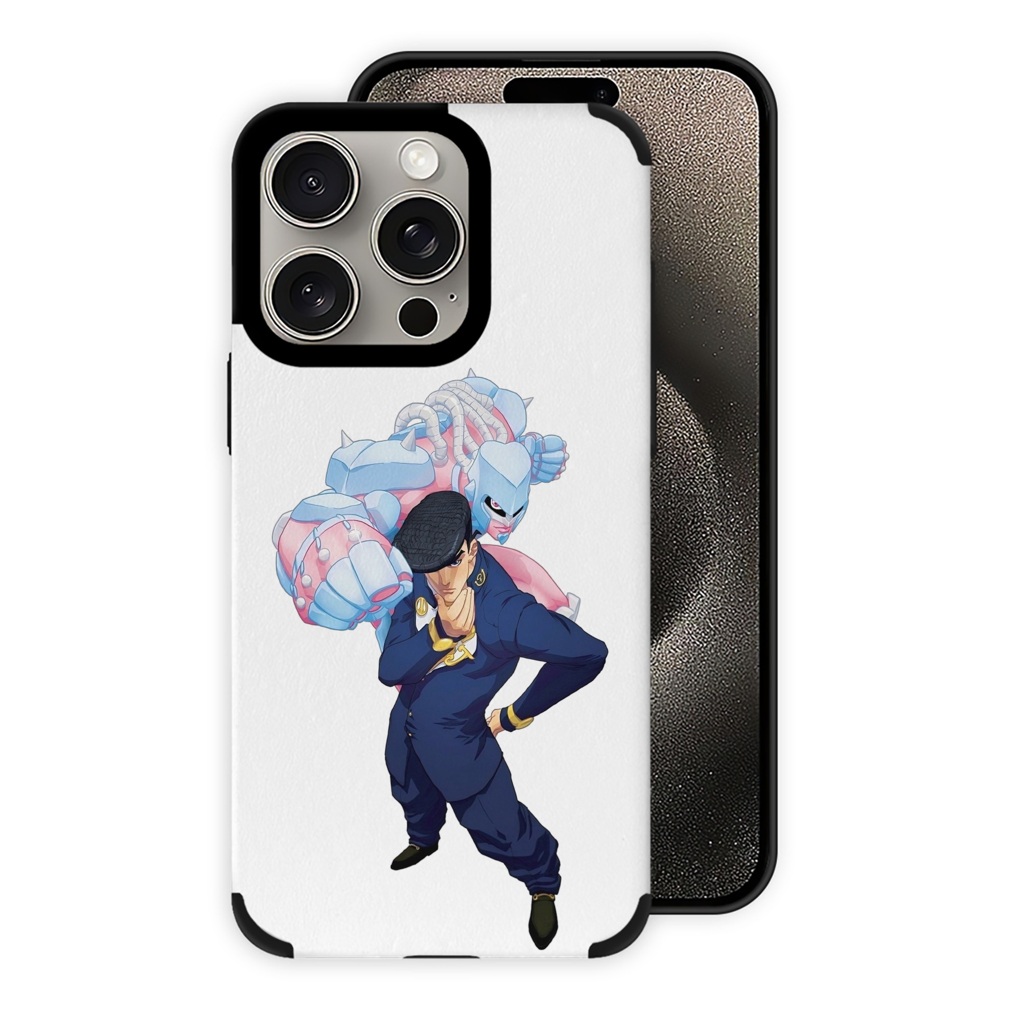 （画像用） ジョジョの奇妙な冒険 ひがしかた じょうすけ JoJo's Bizarre Adventure Higashikata Josuke 【iPhone15ProMax対応】 PUレザー スマホケース 耐衝撃＆黄変防止