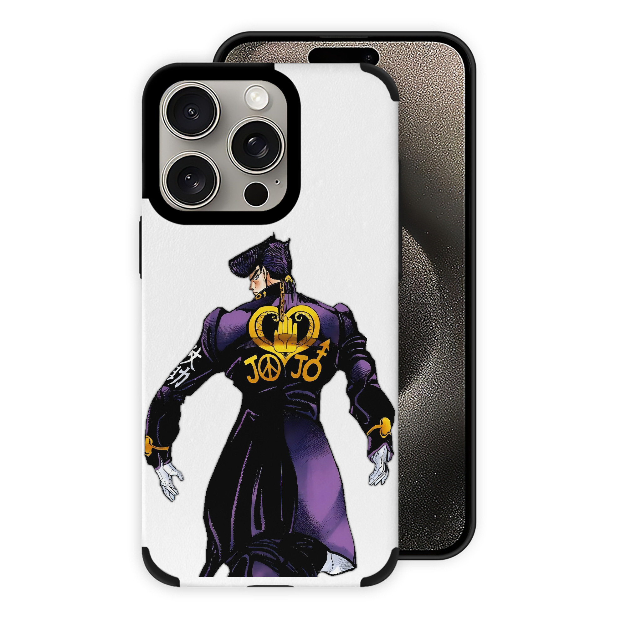 （画像用） ジョジョの奇妙な冒険 ひがしかた じょうすけ JoJo's Bizarre Adventure Higashikata Josuke 【iPhone15ProMax対応】 PUレザー スマホケース 耐衝撃＆黄変防止