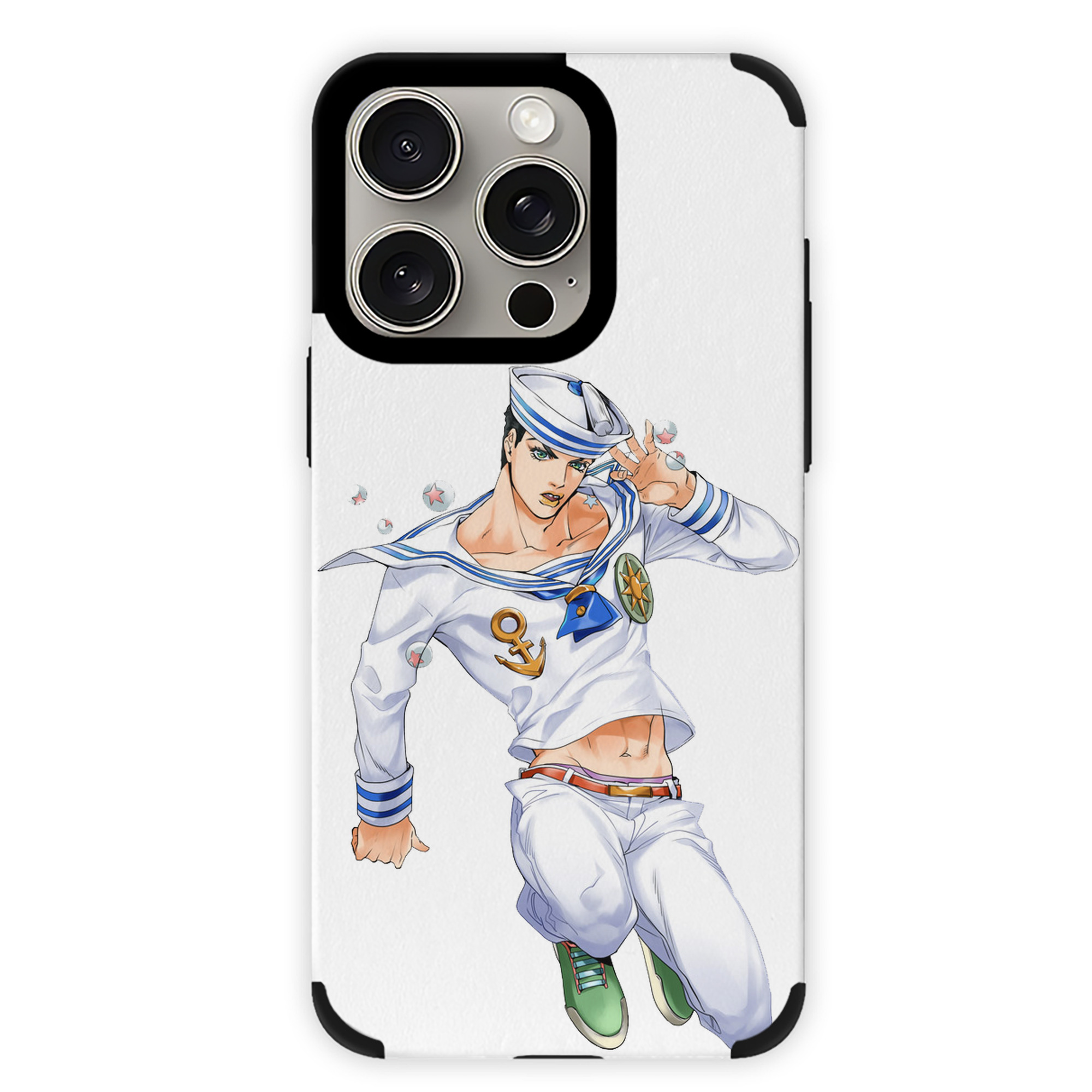 （画像用） ジョジョの奇妙な冒険 東方定助 JoJo's Bizarre Adventure Higashikata Josuke 【iPhone15ProMax対応】 PUレザー スマホケース 耐衝撃＆黄変防止
