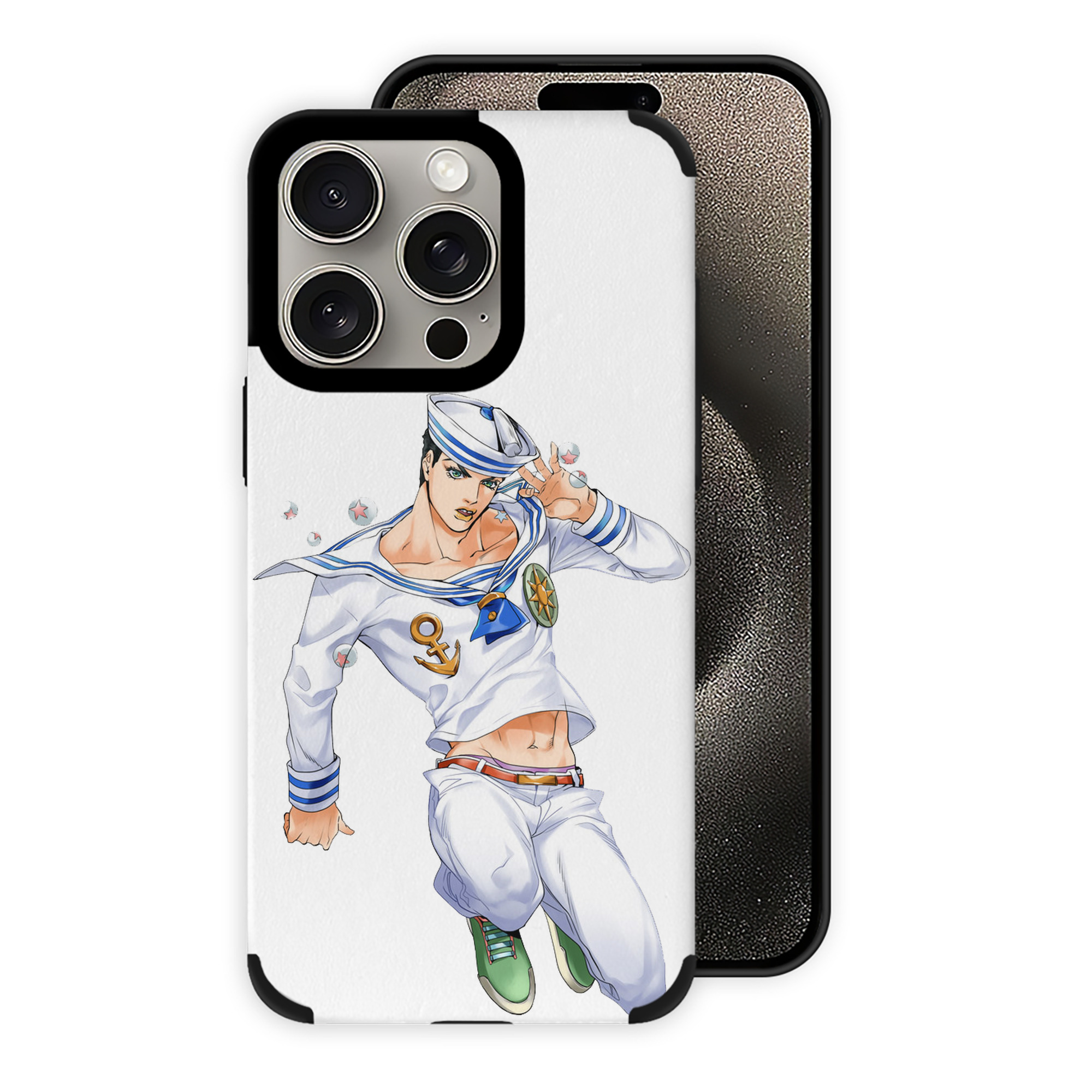 （画像用） ジョジョの奇妙な冒険 東方定助 JoJo's Bizarre Adventure Higashikata Josuke 【iPhone15ProMax対応】 PUレザー スマホケース 耐衝撃＆黄変防止