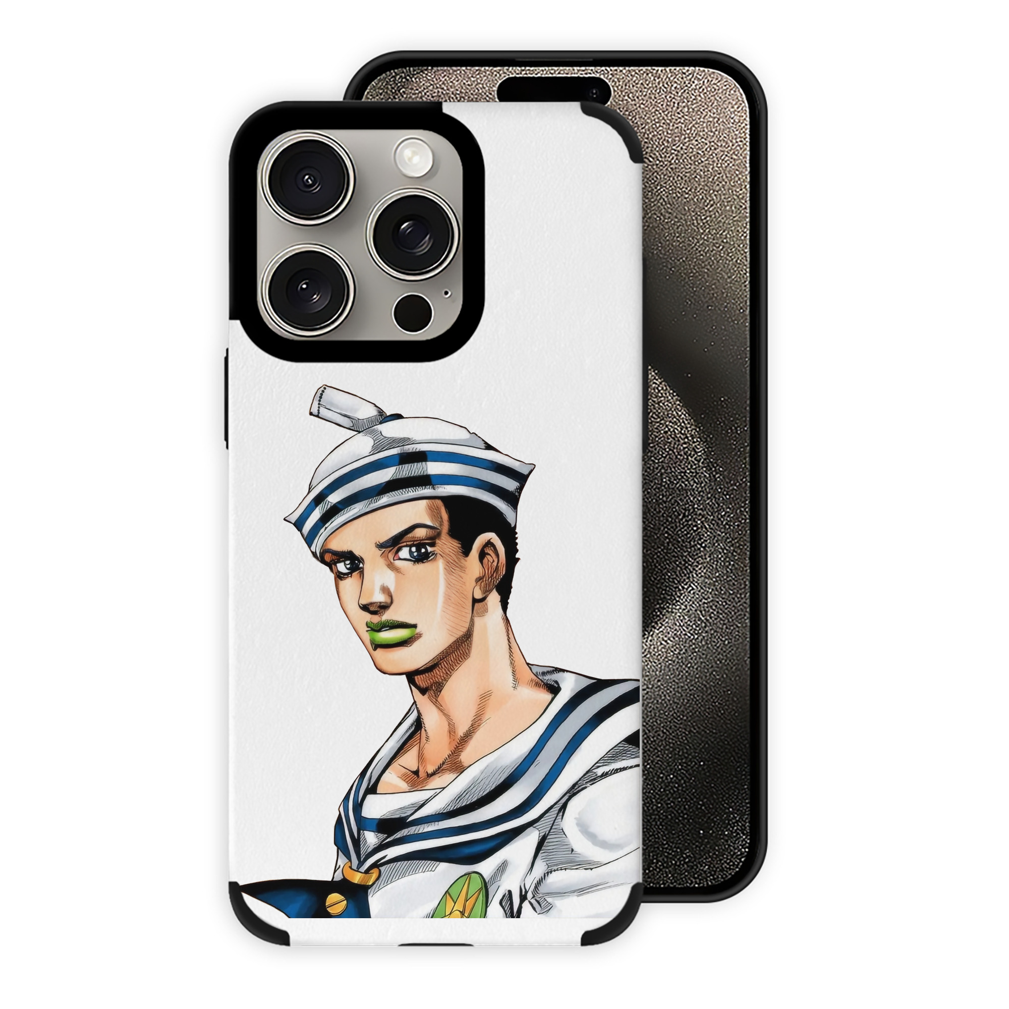 （画像用） ジョジョの奇妙な冒険 東方定助 JoJo's Bizarre Adventure Higashikata Josuke 【iPhone15ProMax対応】 PUレザー スマホケース 耐衝撃＆黄変防止