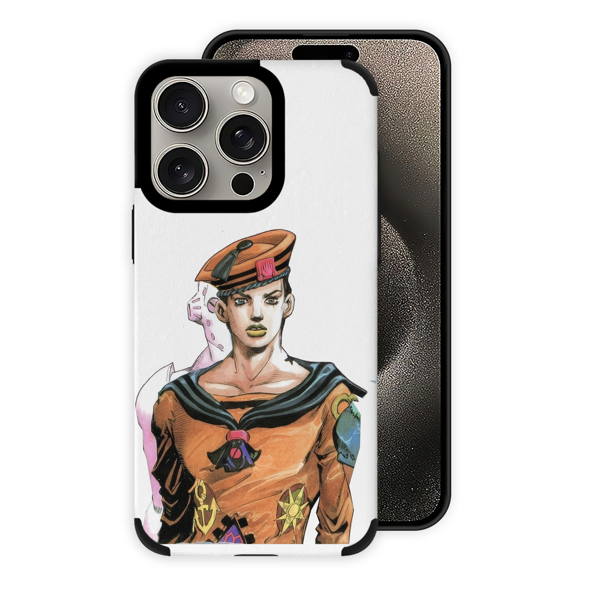 （画像用） ジョジョの奇妙な冒険 東方定助 JoJo's Bizarre Adventure Higashikata Josuke 【iPhone15ProMax対応】 PUレザー スマホケース 耐衝撃＆黄変防止
