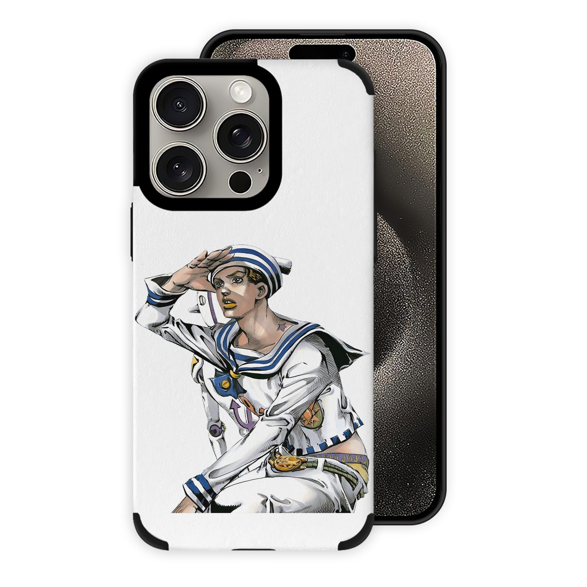 （画像用） ジョジョの奇妙な冒険 東方定助 JoJo's Bizarre Adventure Higashikata Josuke 【iPhone15ProMax対応】 PUレザー スマホケース 耐衝撃＆黄変防止