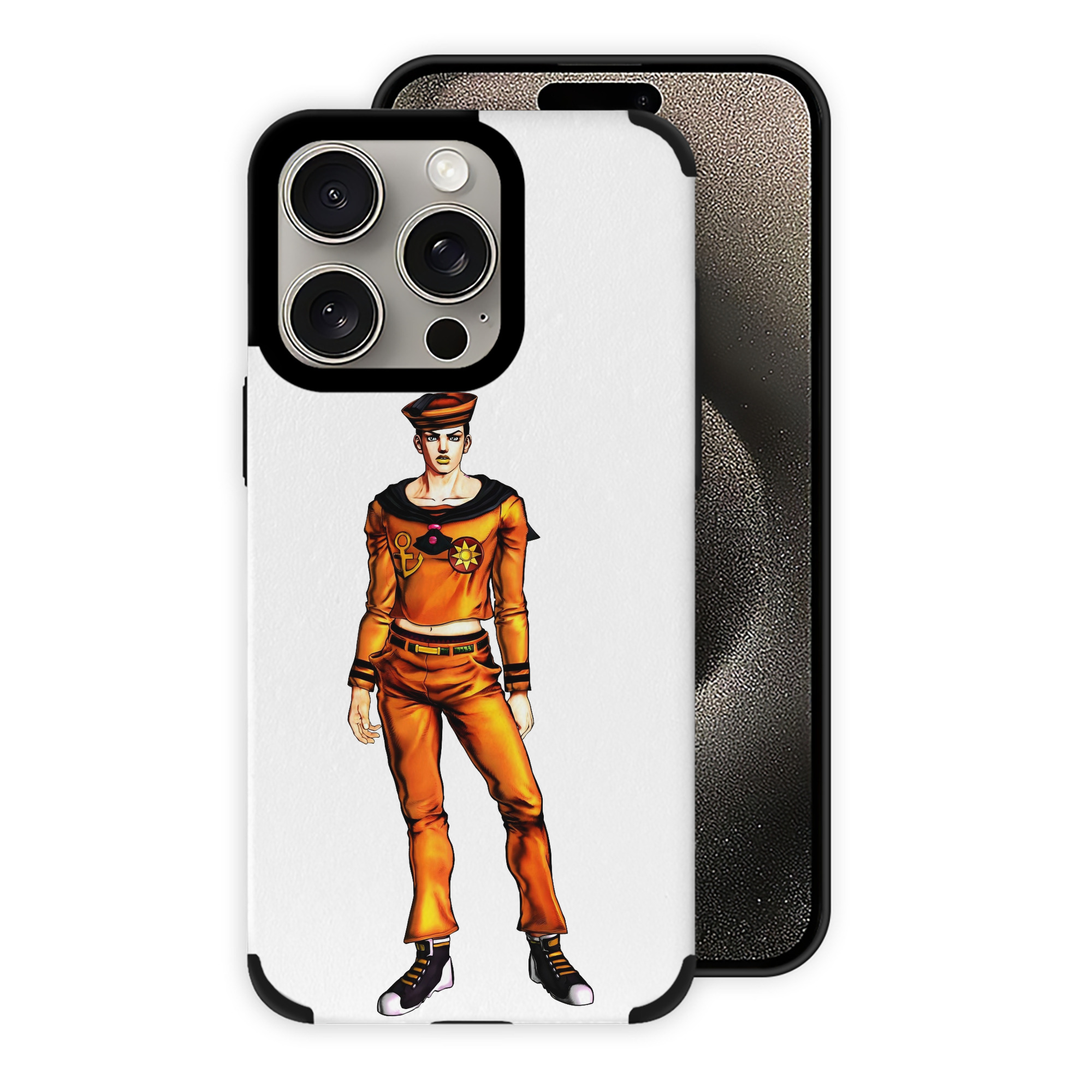 （画像用） ジョジョの奇妙な冒険 東方定助 JoJo's Bizarre Adventure Higashikata Josuke 【iPhone15ProMax対応】 PUレザー スマホケース 耐衝撃＆黄変防止