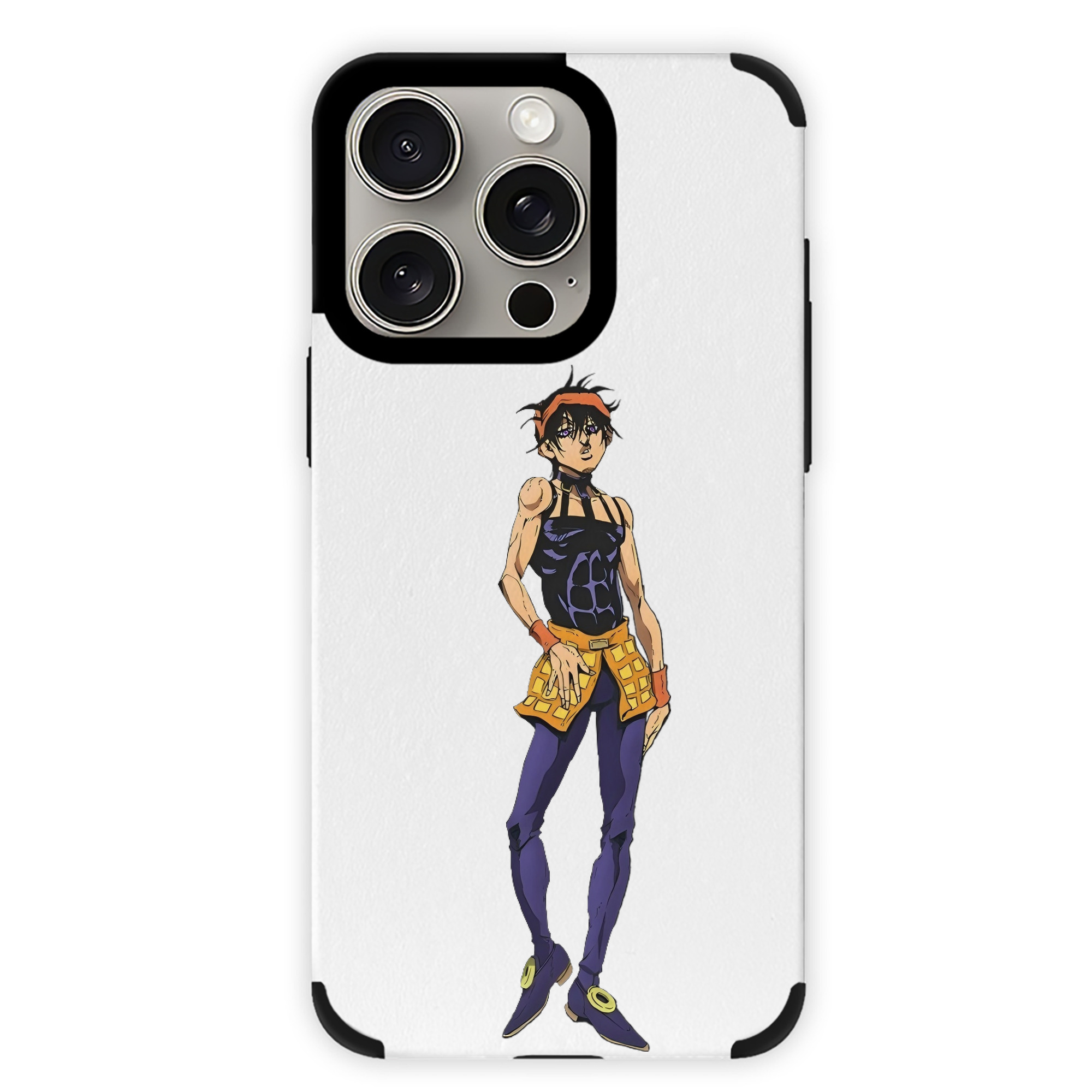 （画像用） ジョジョの奇妙な冒険 ナランチャ?ギルガ JoJo's Bizarre Adventure Narancia Ghirga 【iPhone15ProMax対応】 PUレザー スマホケース 耐衝撃＆黄変防止