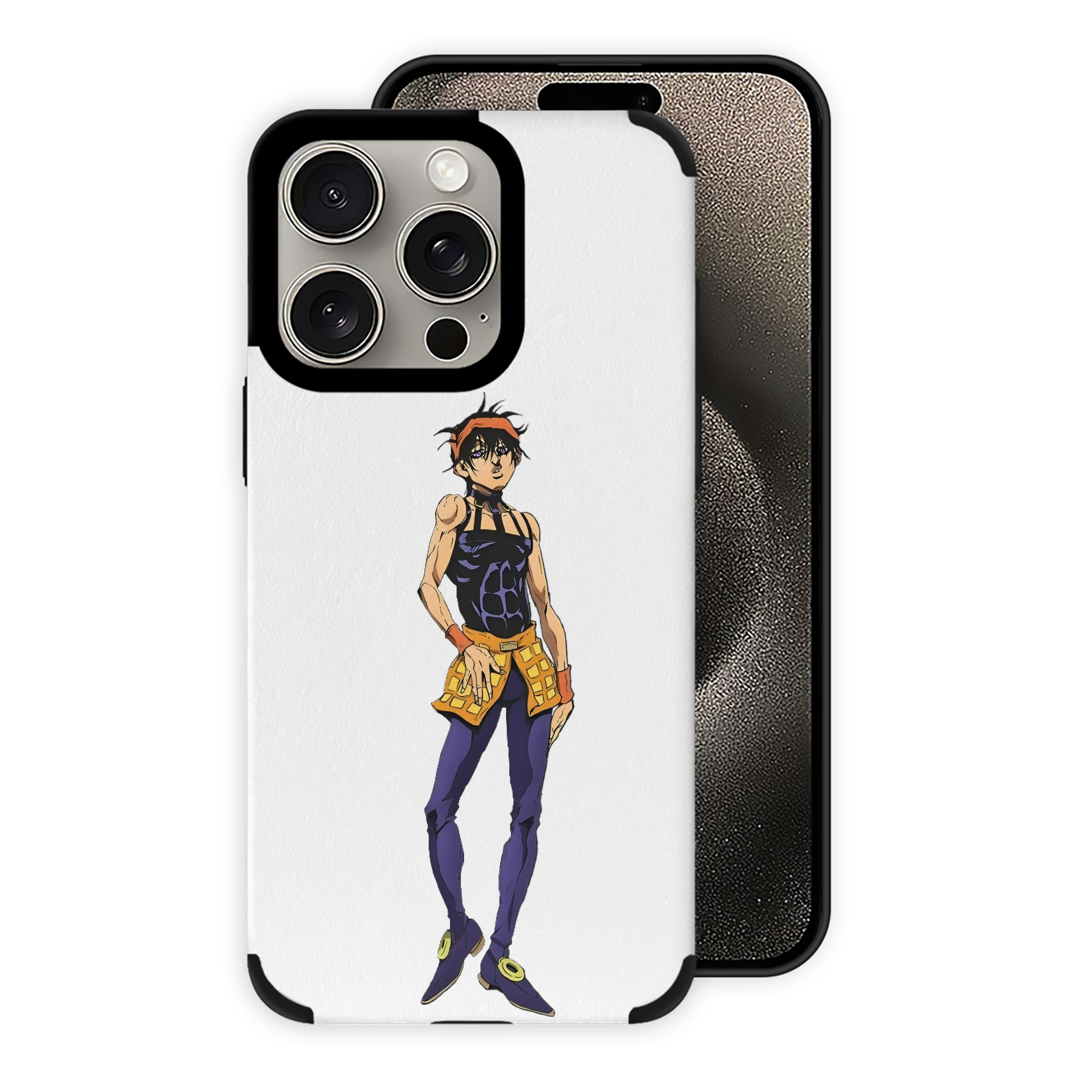 （画像用） ジョジョの奇妙な冒険 ナランチャ?ギルガ JoJo's Bizarre Adventure Narancia Ghirga 【iPhone15ProMax対応】 PUレザー スマホケース 耐衝撃＆黄変防止