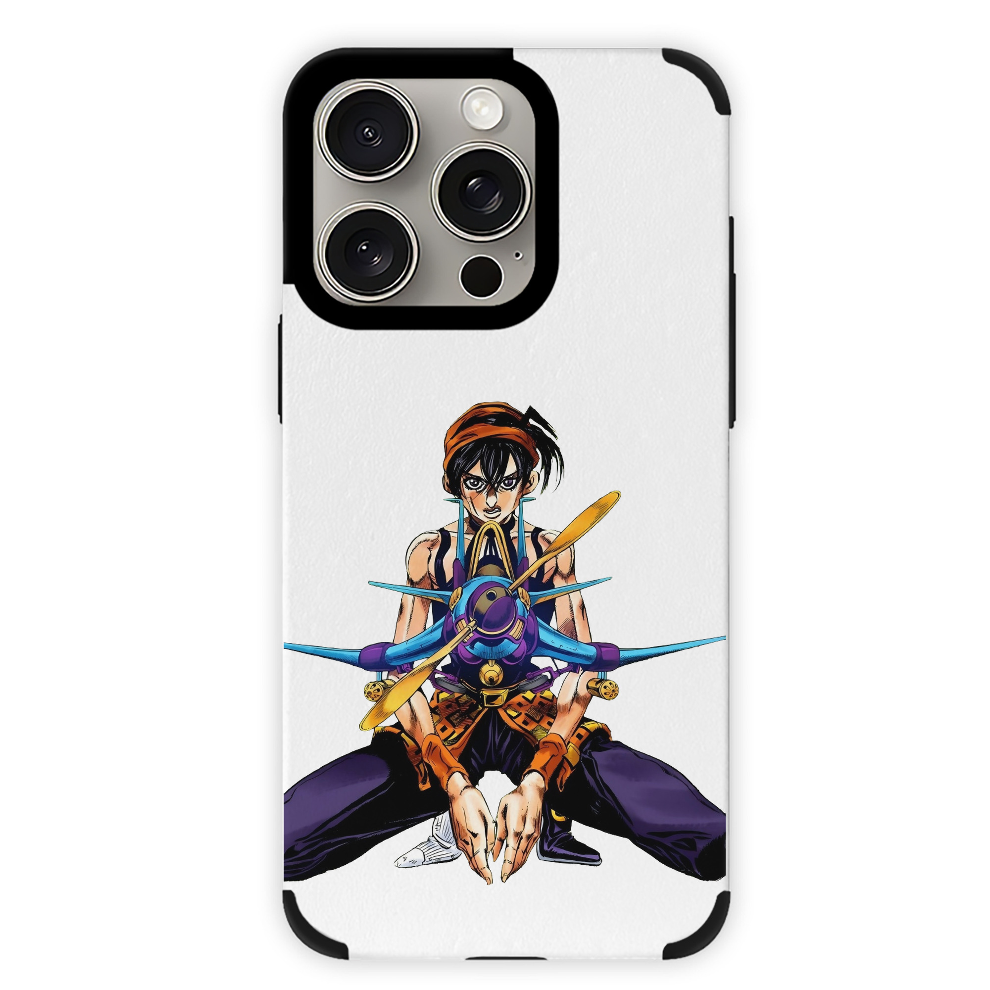 （画像用） ジョジョの奇妙な冒険 ナランチャ?ギルガ JoJo's Bizarre Adventure Narancia Ghirga 【iPhone15ProMax対応】 PUレザー スマホケース 耐衝撃＆黄変防止