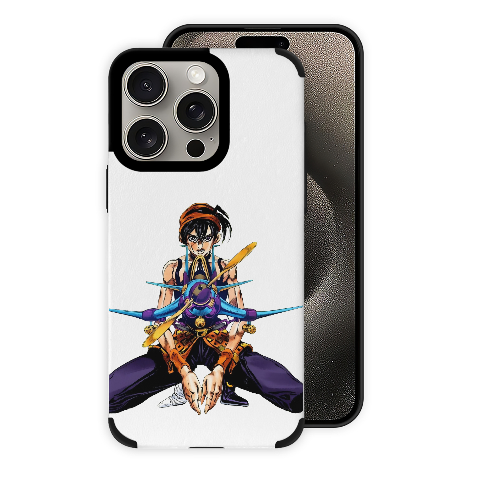 （画像用） ジョジョの奇妙な冒険 ナランチャ?ギルガ JoJo's Bizarre Adventure Narancia Ghirga 【iPhone15ProMax対応】 PUレザー スマホケース 耐衝撃＆黄変防止