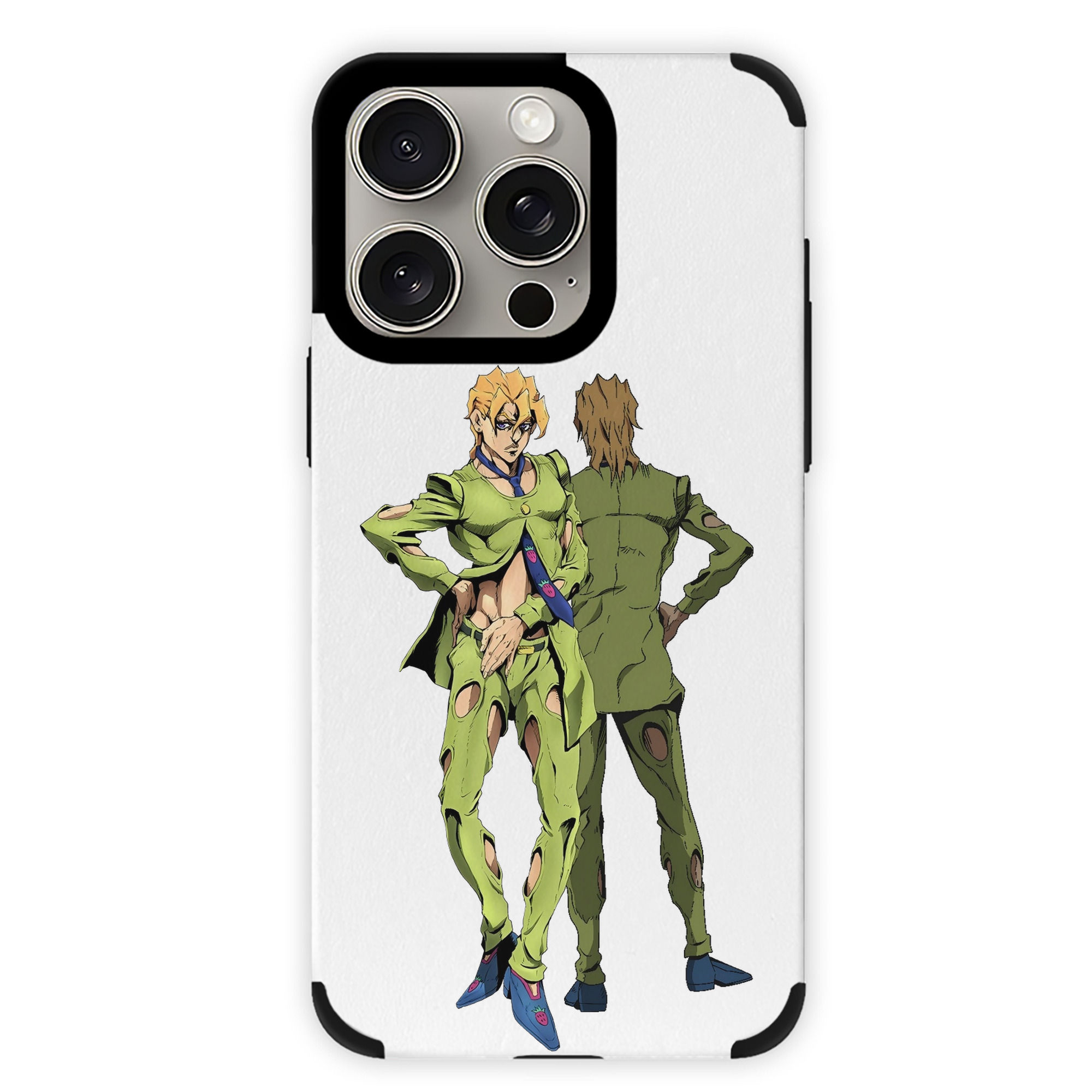 （画像用） ジョジョの奇妙な冒険 パンナコッタ?フー JoJo's Bizarre Adventure Pannacotta Fugo 【iPhone15ProMax対応】 PUレザー スマホケース 耐衝撃＆黄変防止