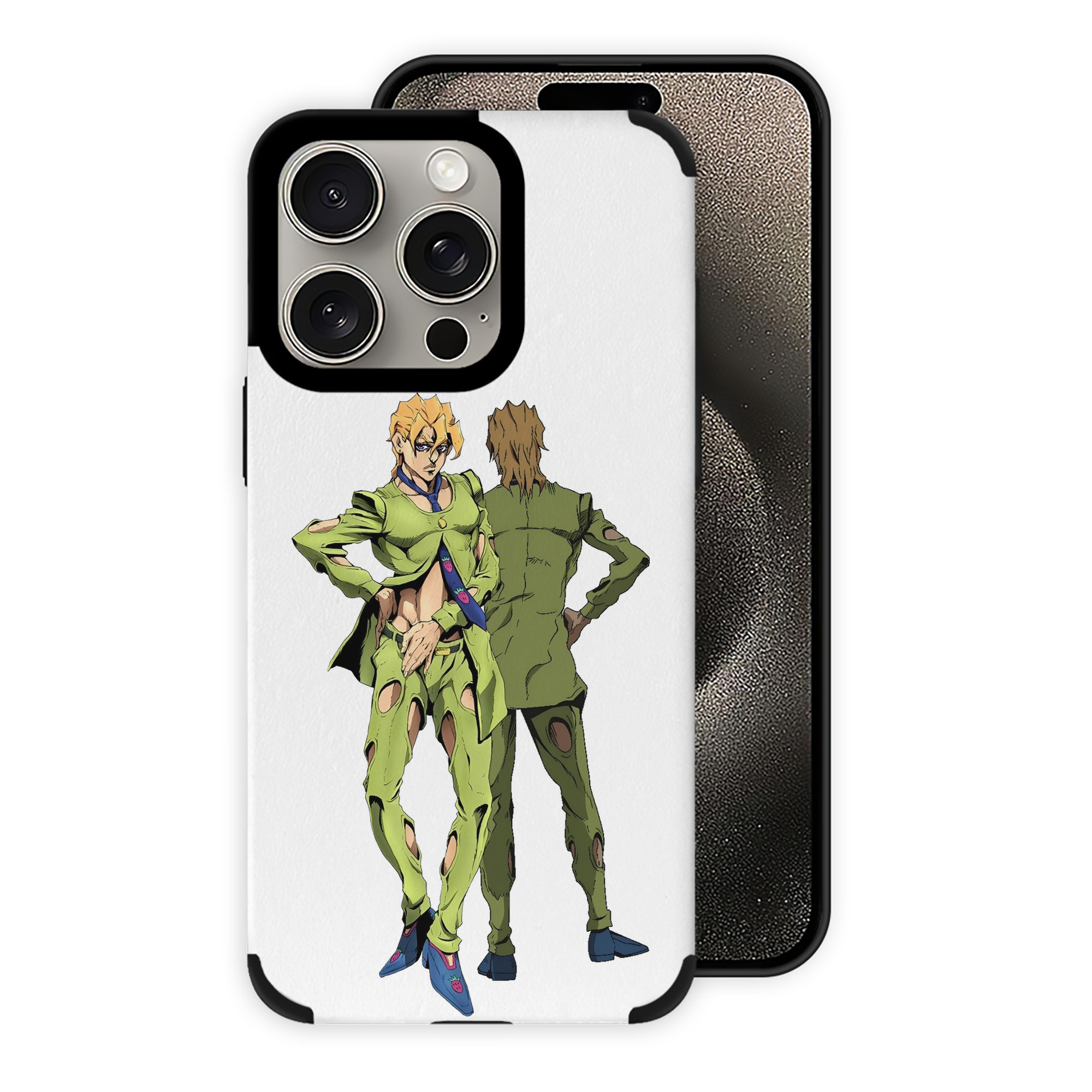 （画像用） ジョジョの奇妙な冒険 パンナコッタ?フー JoJo's Bizarre Adventure Pannacotta Fugo 【iPhone15ProMax対応】 PUレザー スマホケース 耐衝撃＆黄変防止