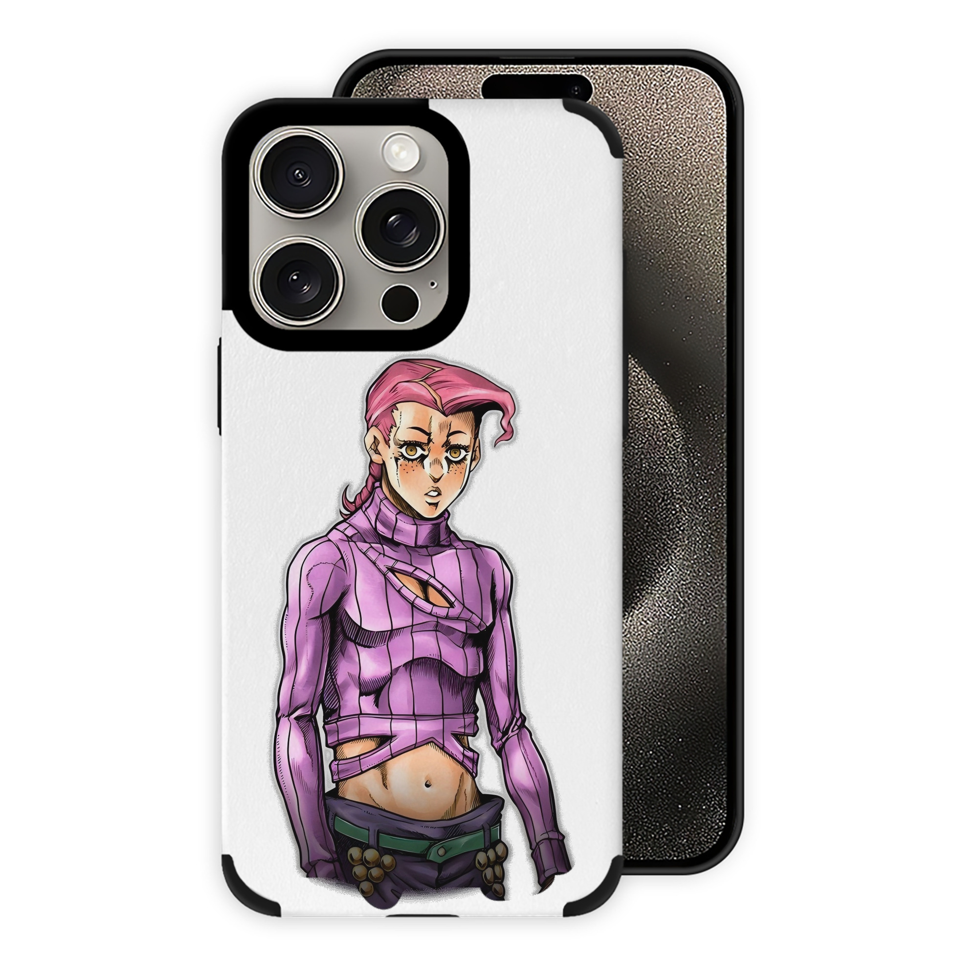 （画像用） ジョジョの奇妙な冒険 ビネガー?ドッピオ JoJo's Bizarre Adventure Vinegar Doppio 【iPhone15ProMax対応】 PUレザー スマホケース 耐衝撃＆黄変防止