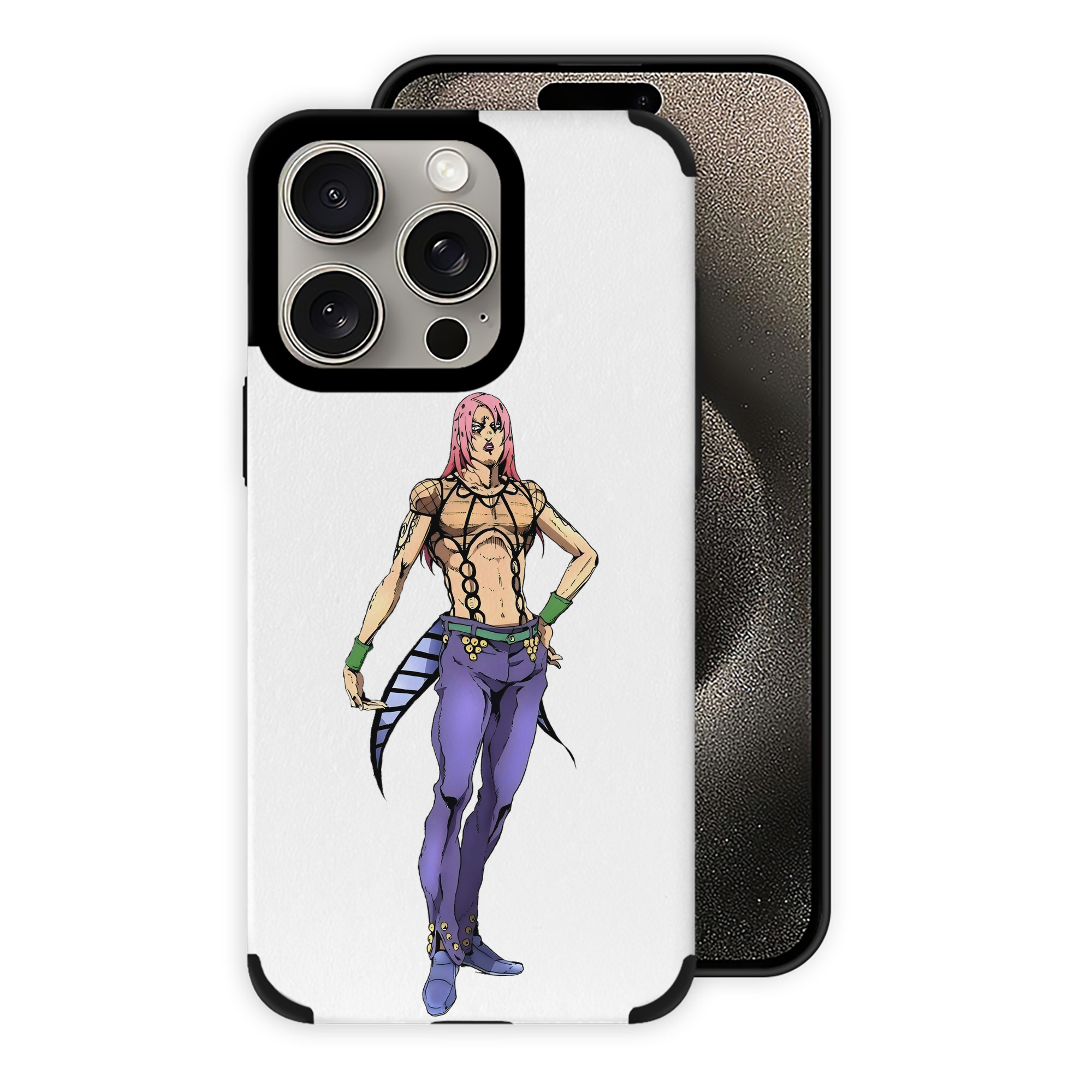 （画像用） ジョジョの奇妙な冒険 ビネガー?ドッピオ JoJo's Bizarre Adventure Vinegar Doppio 【iPhone15ProMax対応】 PUレザー スマホケース 耐衝撃＆黄変防止