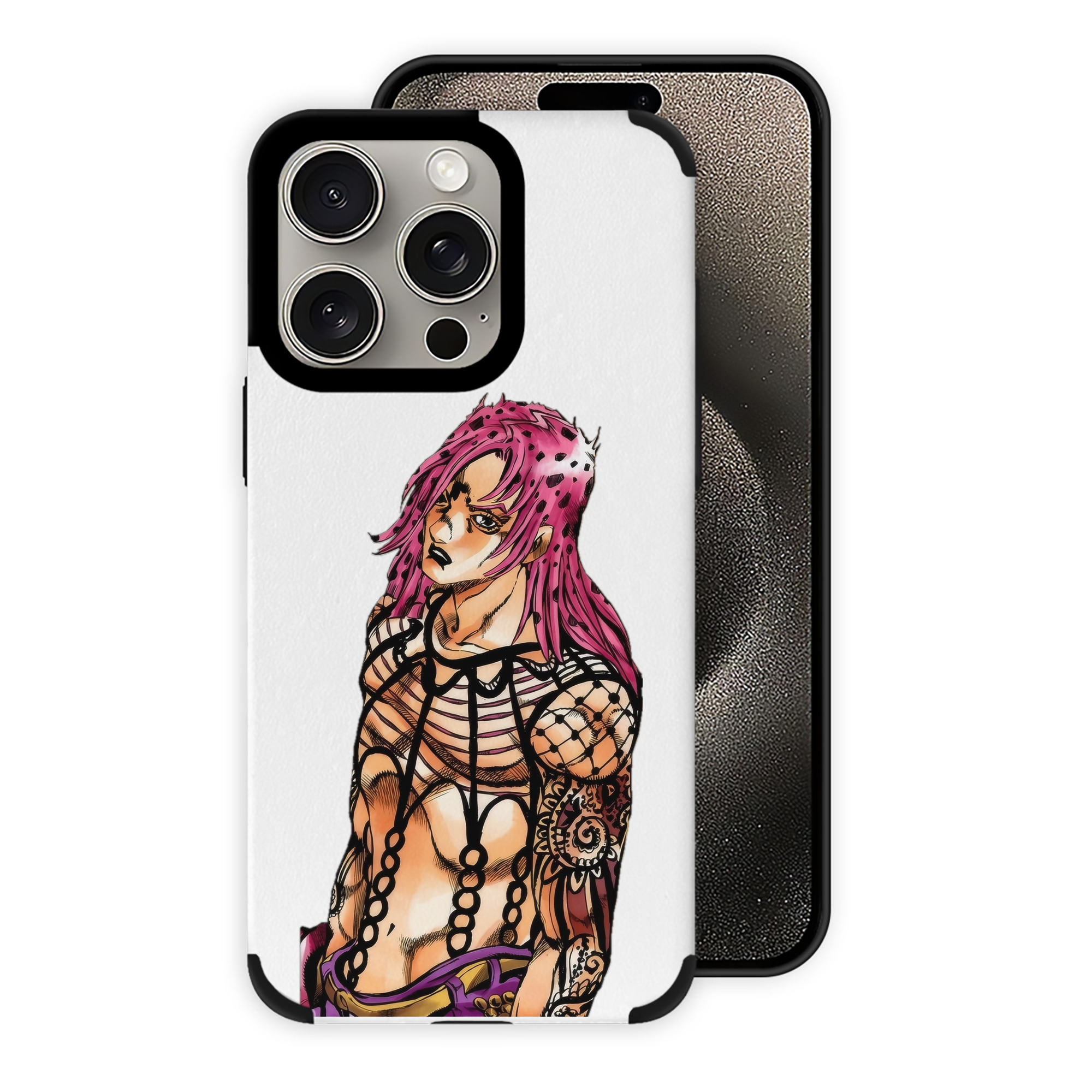 （画像用） ジョジョの奇妙な冒険 ビネガー?ドッピオ JoJo's Bizarre Adventure Vinegar Doppio 【iPhone15ProMax対応】 PUレザー スマホケース 耐衝撃＆黄変防止