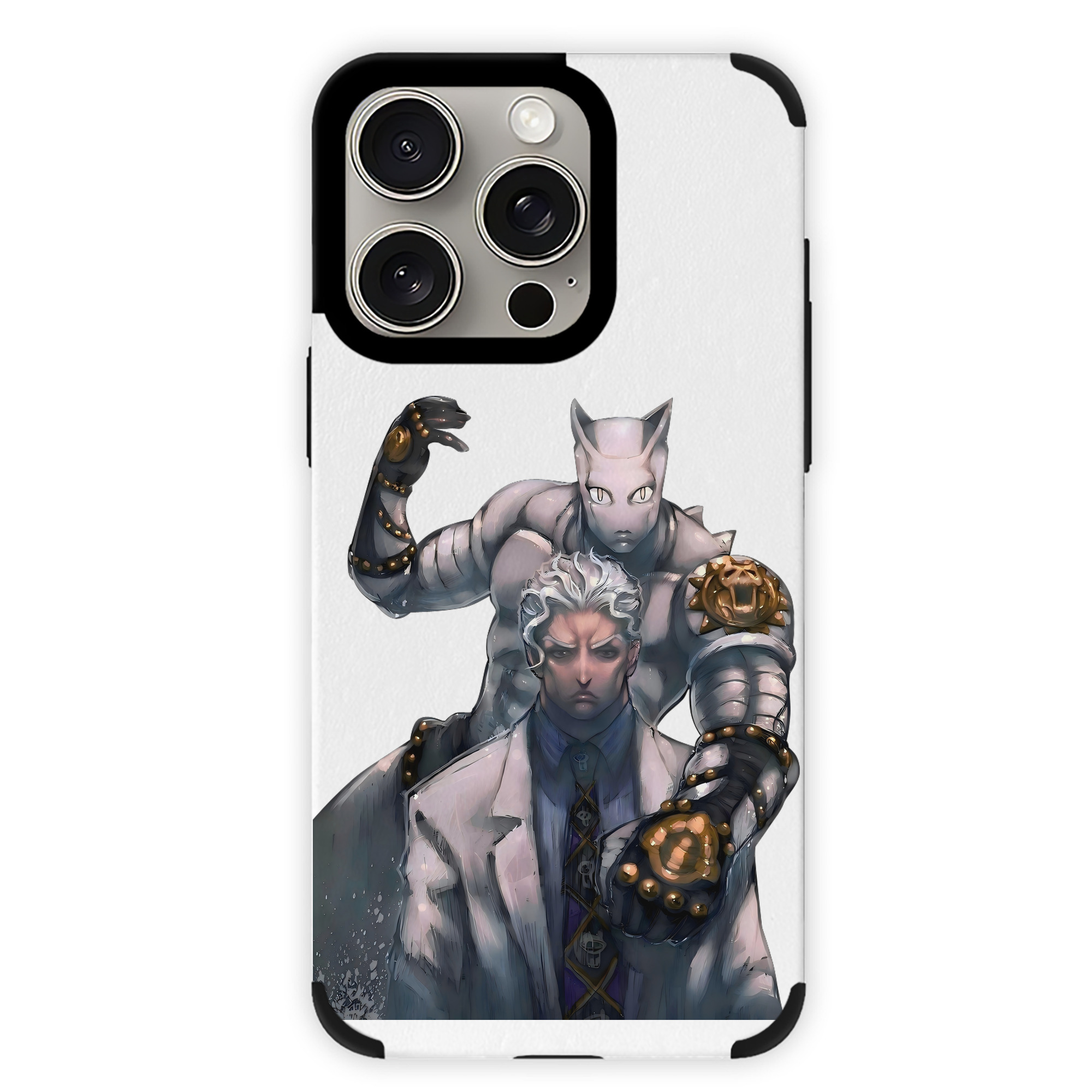 （画像用） ジョジョの奇妙な冒険 きら よしかげ JoJo's Bizarre Adventure Kira Yoshikage 【iPhone15ProMax対応】 PUレザー スマホケース 耐衝撃＆黄変防止