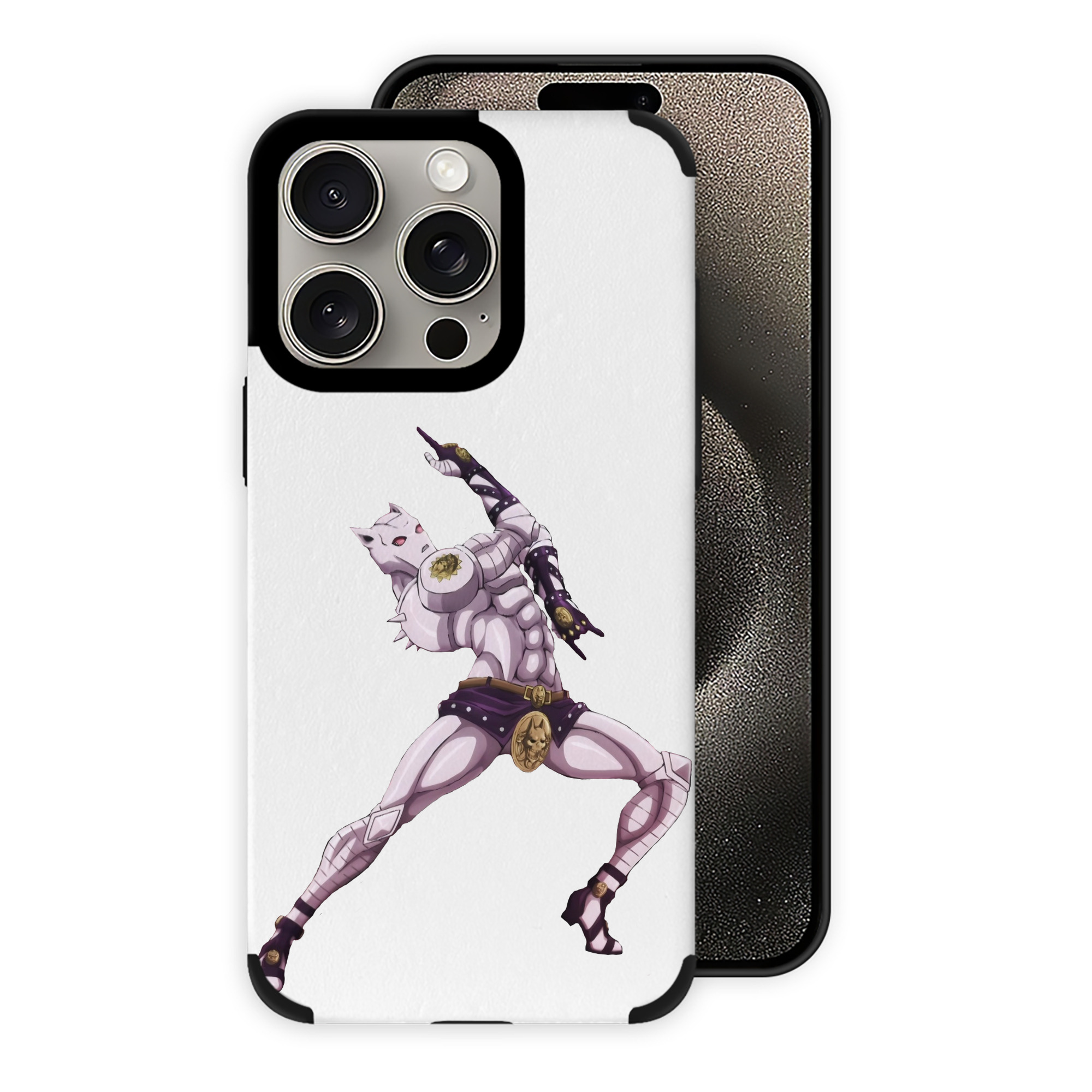 （画像用） ジョジョの奇妙な冒険 きら よしかげ JoJo's Bizarre Adventure Kira Yoshikage 【iPhone15ProMax対応】 PUレザー スマホケース 耐衝撃＆黄変防止