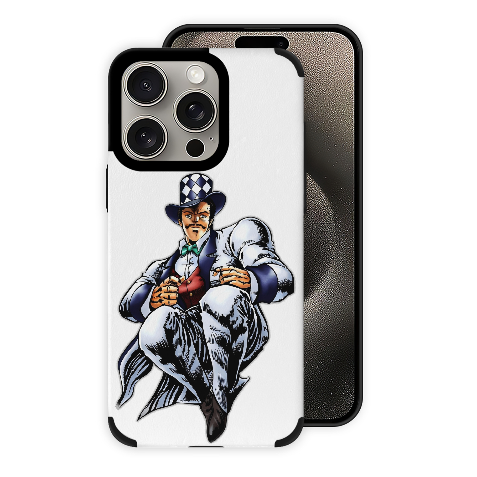 （画像用） ジョジョの奇妙な冒険 ウィル?アントニオ?ツェペリ JoJo's Bizarre Adventure Will Anthonio Zeppeli 【iPhone15ProMax対応】 PUレザー スマホケース 耐衝撃＆黄変防止