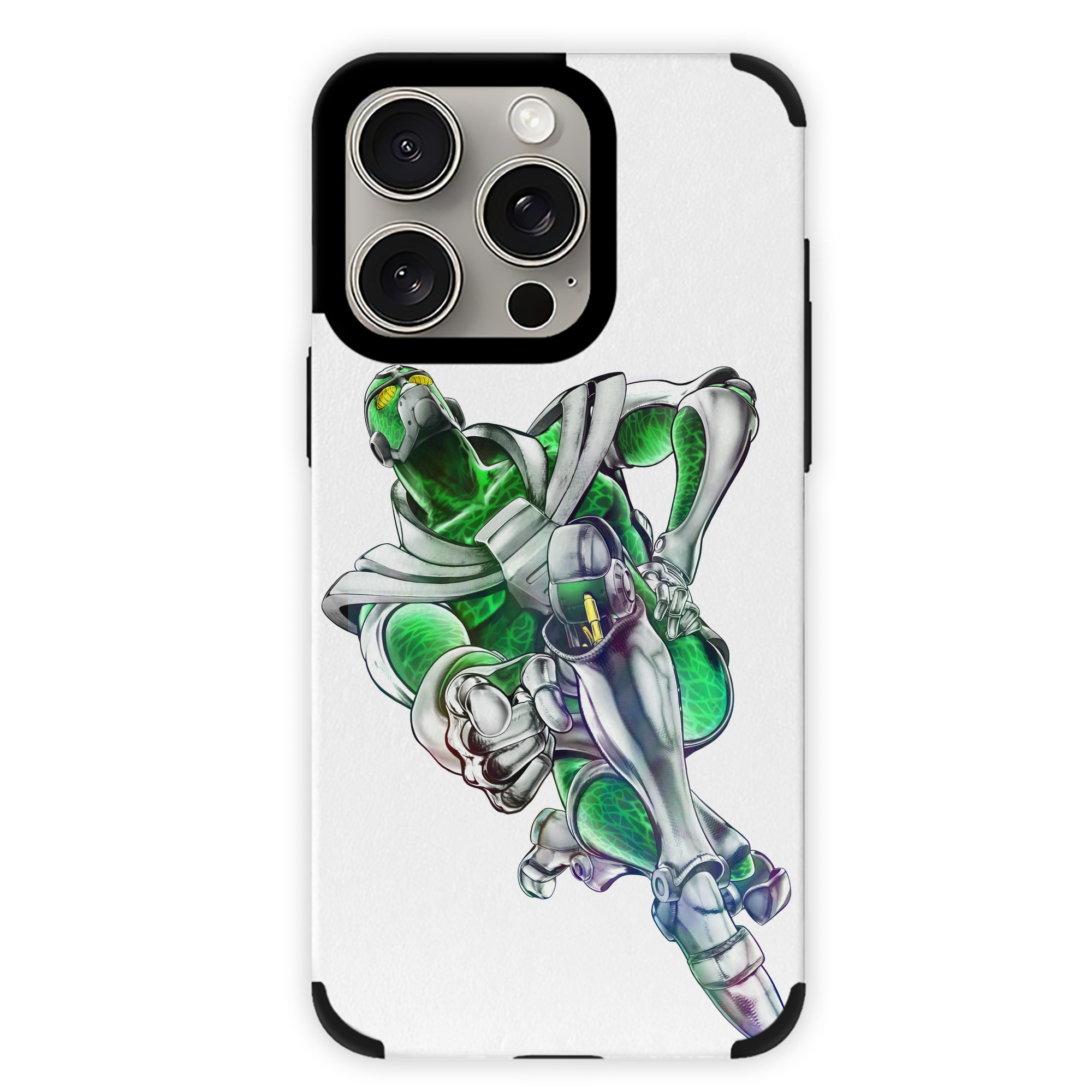 （画像用） ジョジョの奇妙な冒険 花京院 典明（かきょういん のりあき） JoJo's Bizarre Adventure Kakyoin Noriaki 【iPhone15ProMax対応】 PUレザー スマホケース 耐衝撃＆黄変防止