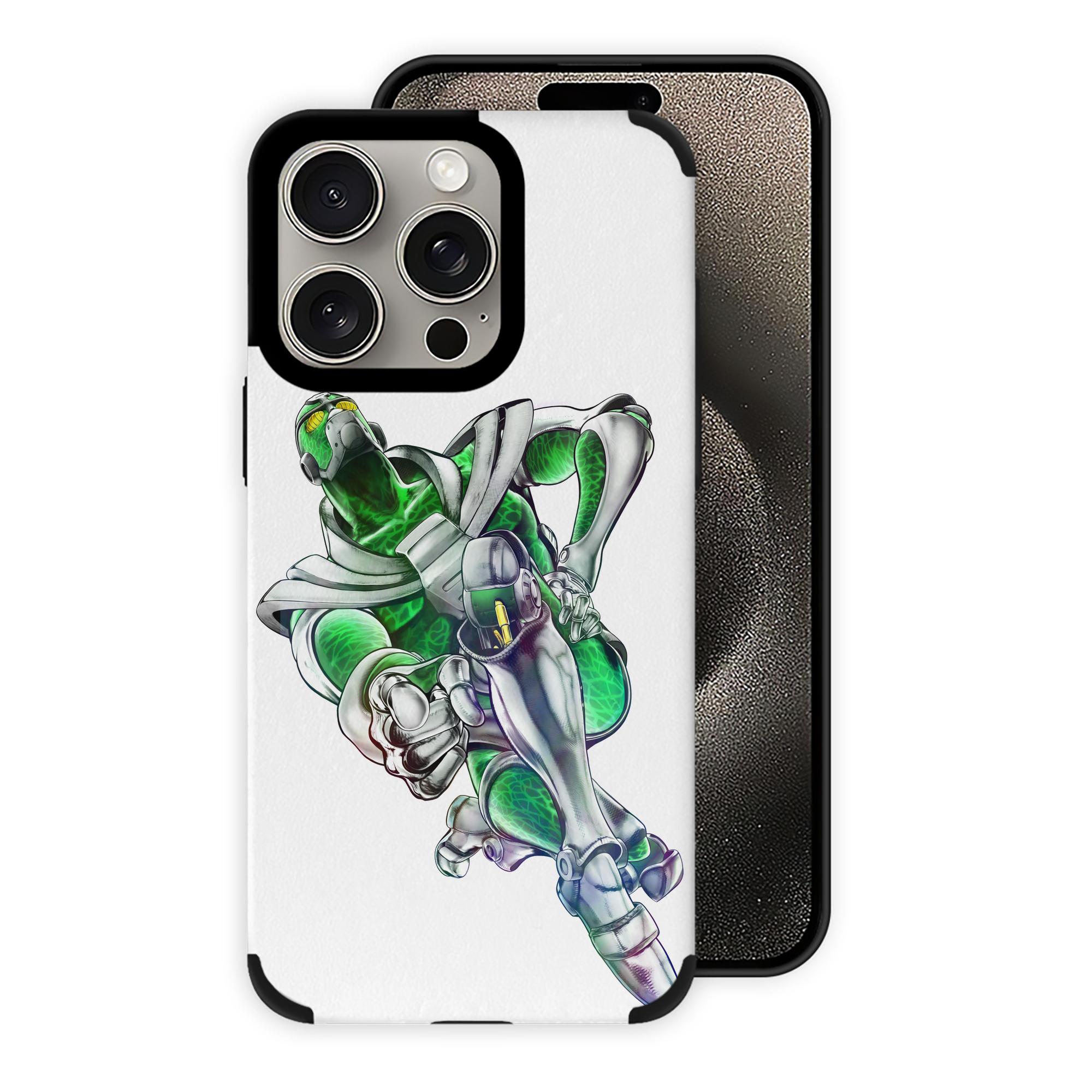 （画像用） ジョジョの奇妙な冒険 花京院 典明（かきょういん のりあき） JoJo's Bizarre Adventure Kakyoin Noriaki 【iPhone15ProMax対応】 PUレザー スマホケース 耐衝撃＆黄変防止