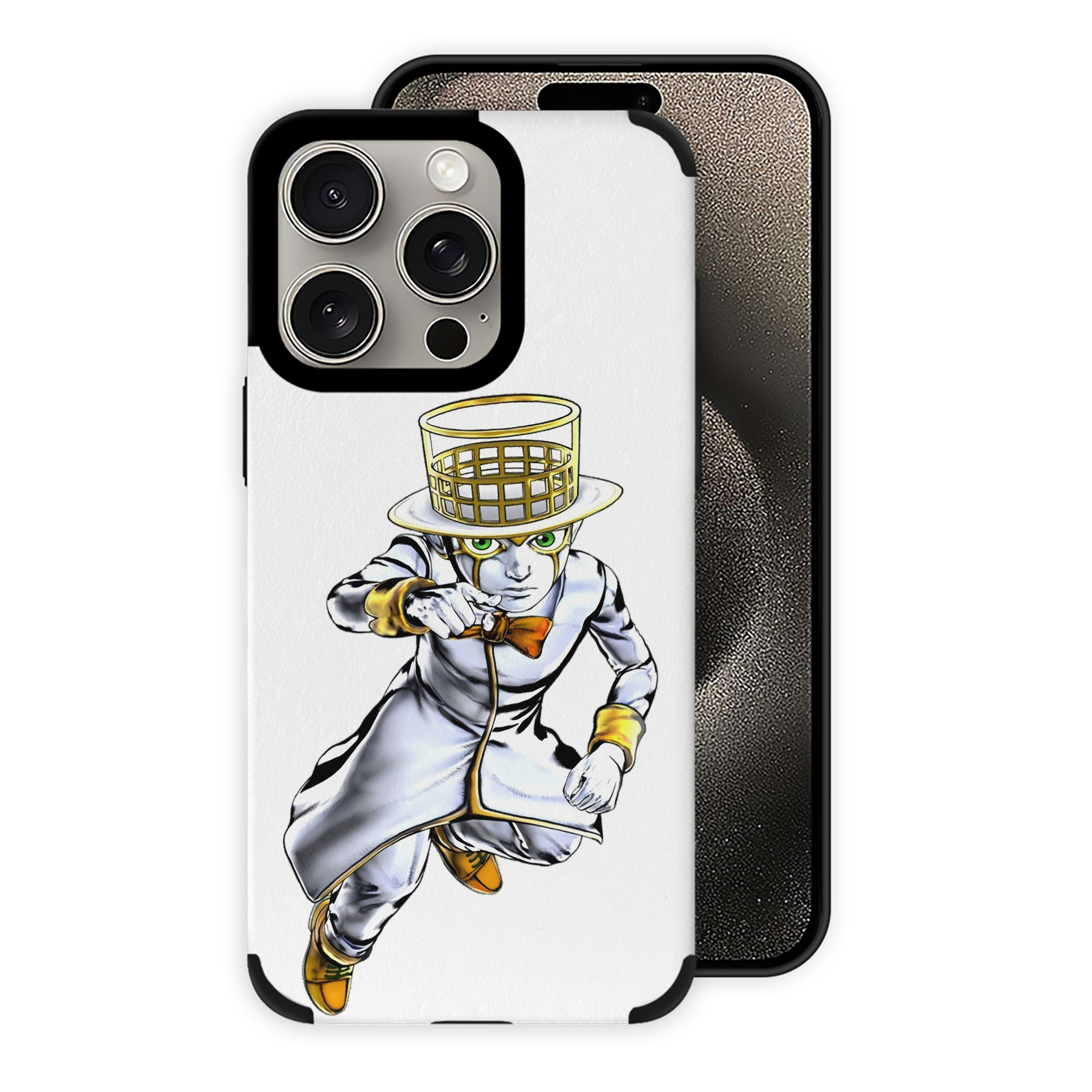（画像用） ジョジョの奇妙な冒険 岸辺 露伴（きしべ ろはん） JoJo's Bizarre Adventure Rohan Kishibe 【iPhone15ProMax対応】 PUレザー スマホケース 耐衝撃＆黄変防止