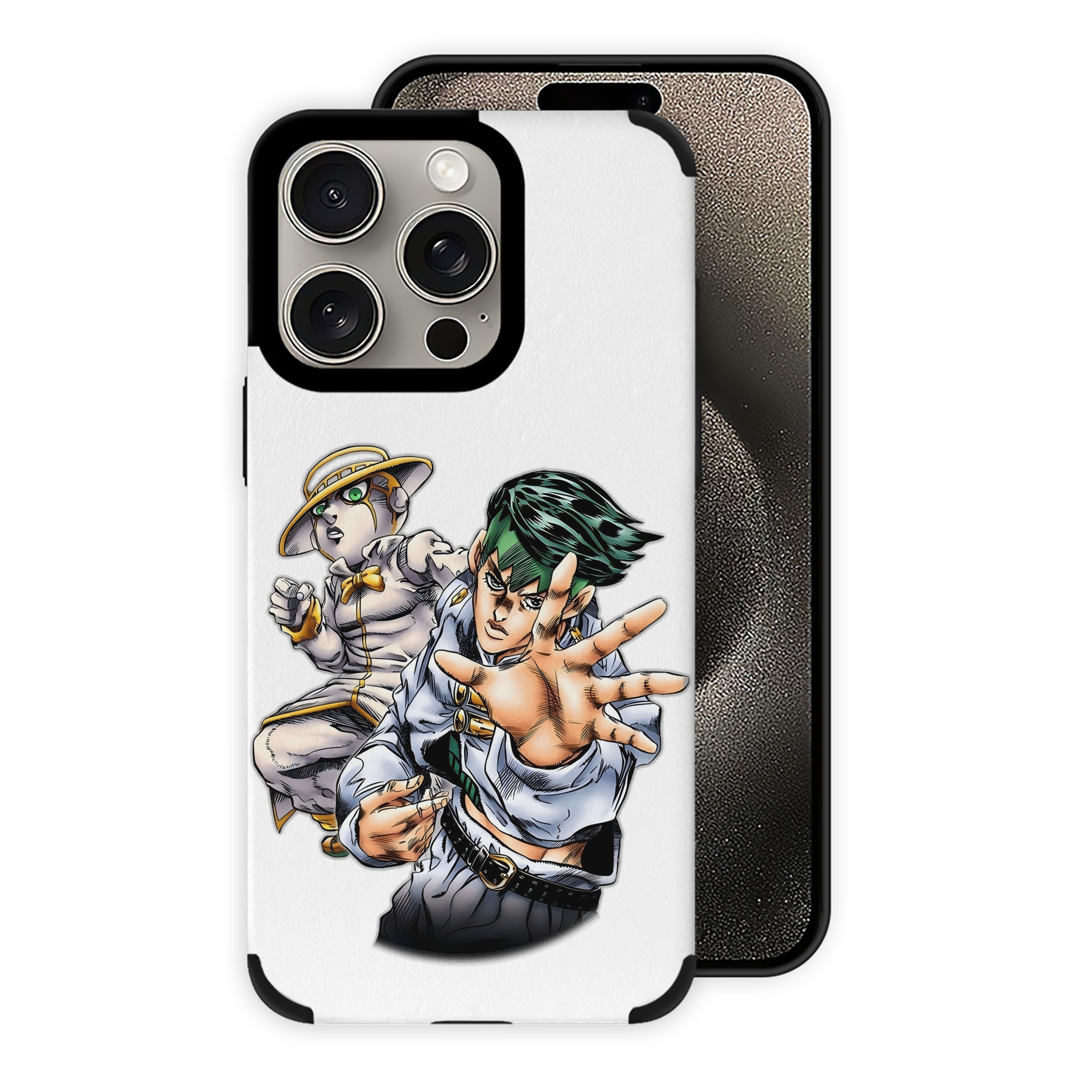 （画像用） ジョジョの奇妙な冒険 岸辺 露伴（きしべ ろはん） JoJo's Bizarre Adventure Rohan Kishibe 【iPhone15ProMax対応】 PUレザー スマホケース 耐衝撃＆黄変防止