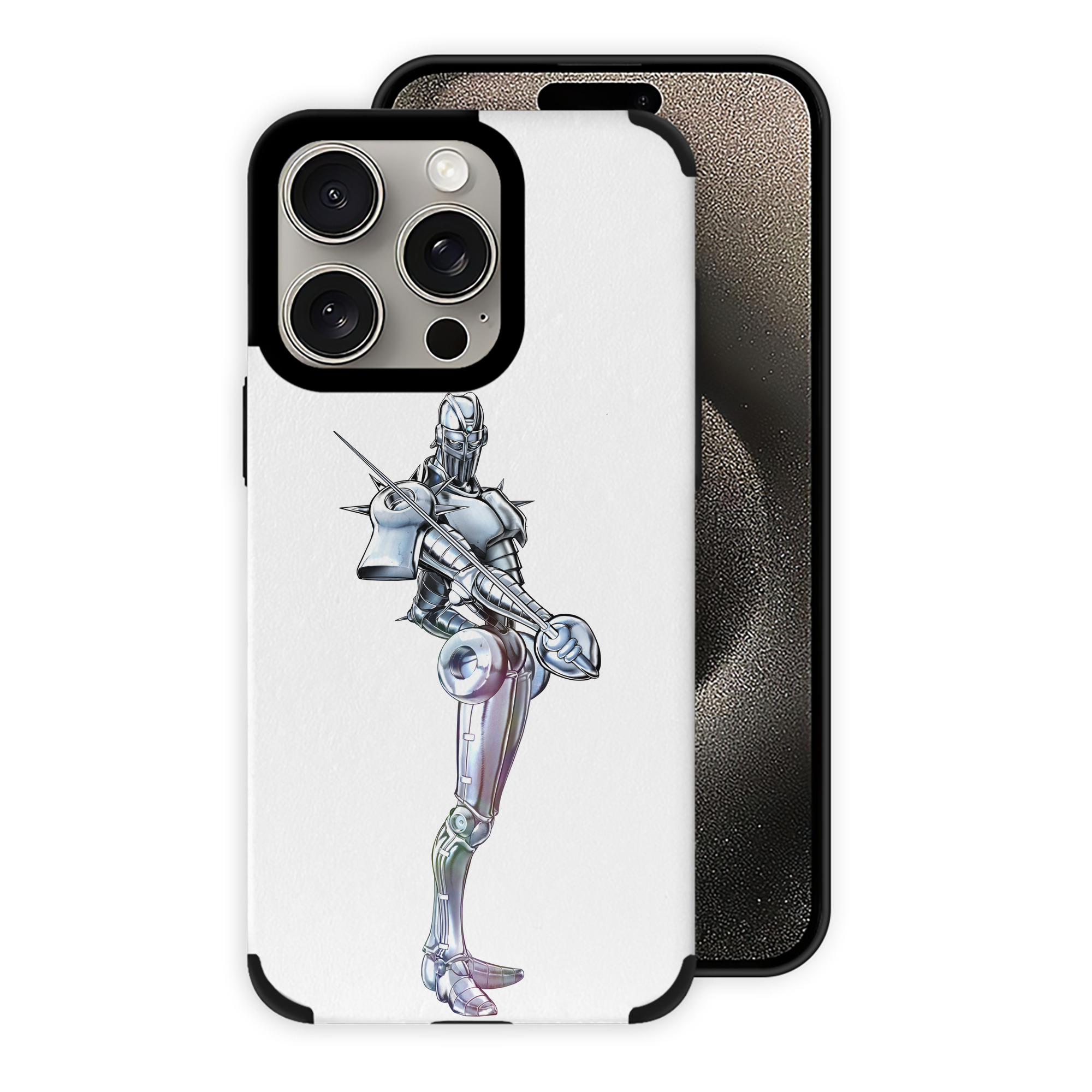 （画像用） ジョジョの奇妙な冒険 ジャン＝ピエール?ポルナレフ JoJo's Bizarre Adventure Jan Pierre Polnareff 【iPhone15ProMax対応】 PUレザー スマホケース 耐衝撃＆黄変防止