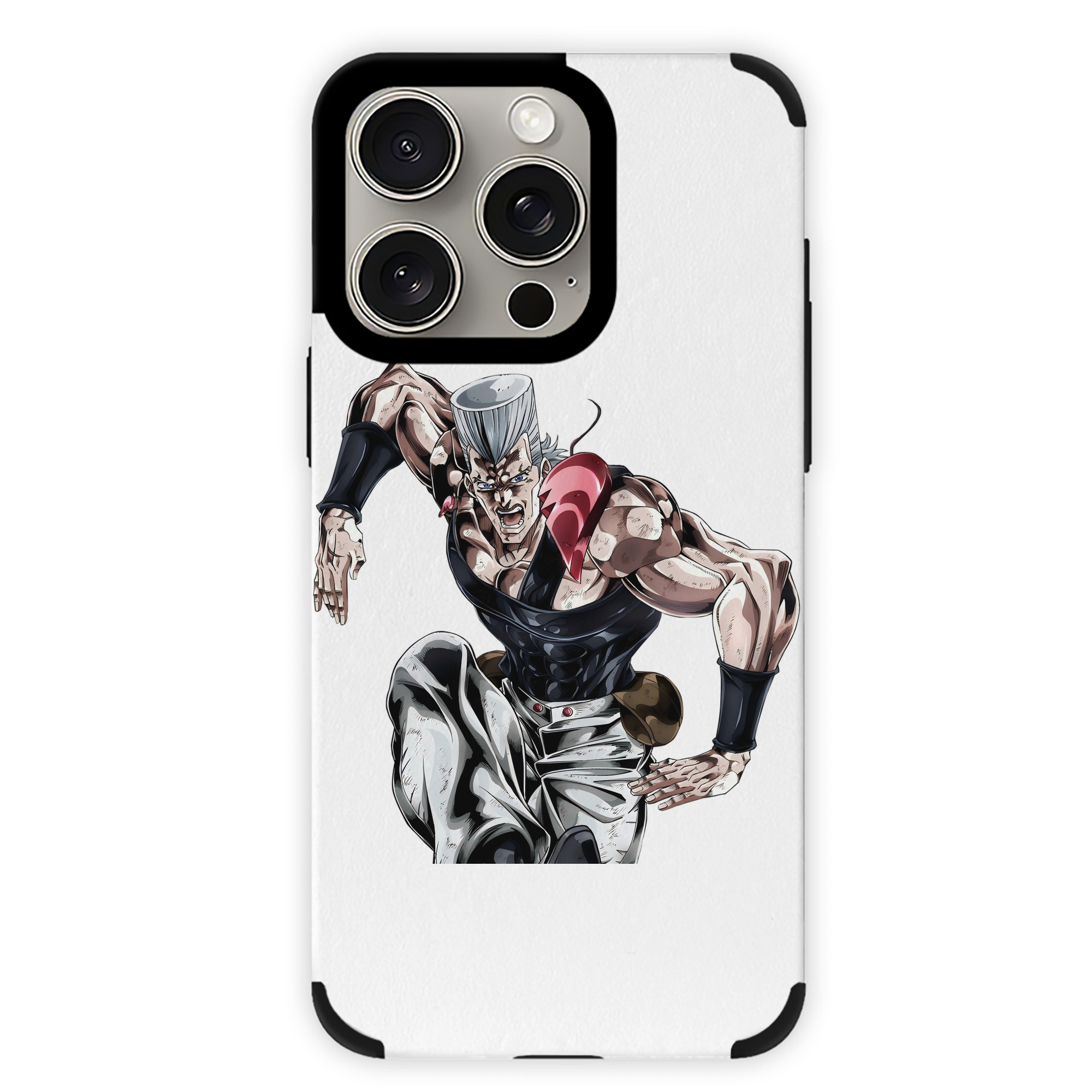 （画像用） ジョジョの奇妙な冒険 ジャン＝ピエール?ポルナレフ JoJo's Bizarre Adventure Jan Pierre Polnareff 【iPhone15ProMax対応】 PUレザー スマホケース 耐衝撃＆黄変防止