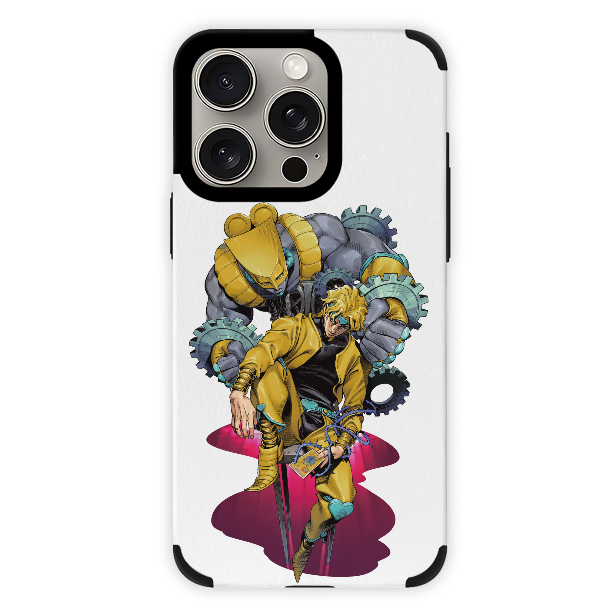 （画像用） ジョジョの奇妙な冒険 ディオ?ブランドー JoJo's Bizarre Adventure Dio Brando 【iPhone15ProMax対応】 PUレザー スマホケース 耐衝撃＆黄変防止