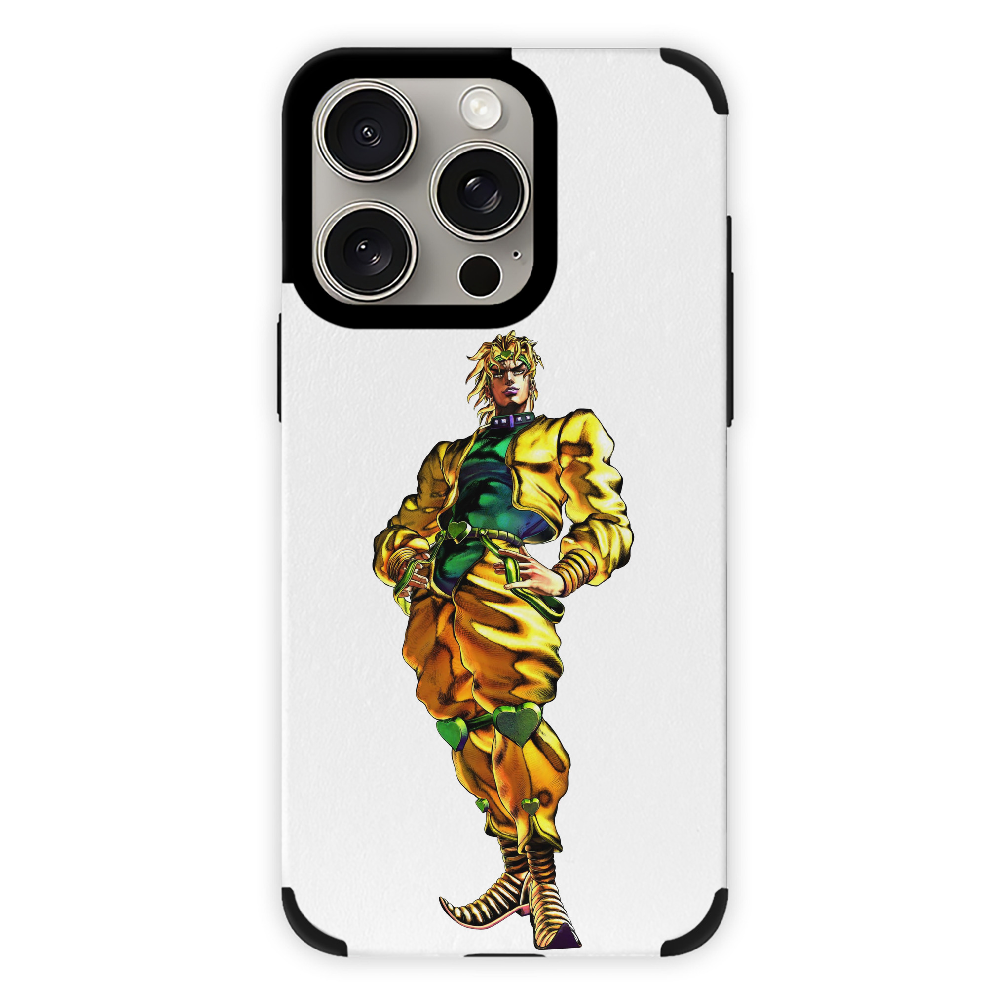 （画像用） ジョジョの奇妙な冒険 ディオ?ブランドー JoJo's Bizarre Adventure Dio Brando 【iPhone15ProMax対応】 PUレザー スマホケース 耐衝撃＆黄変防止