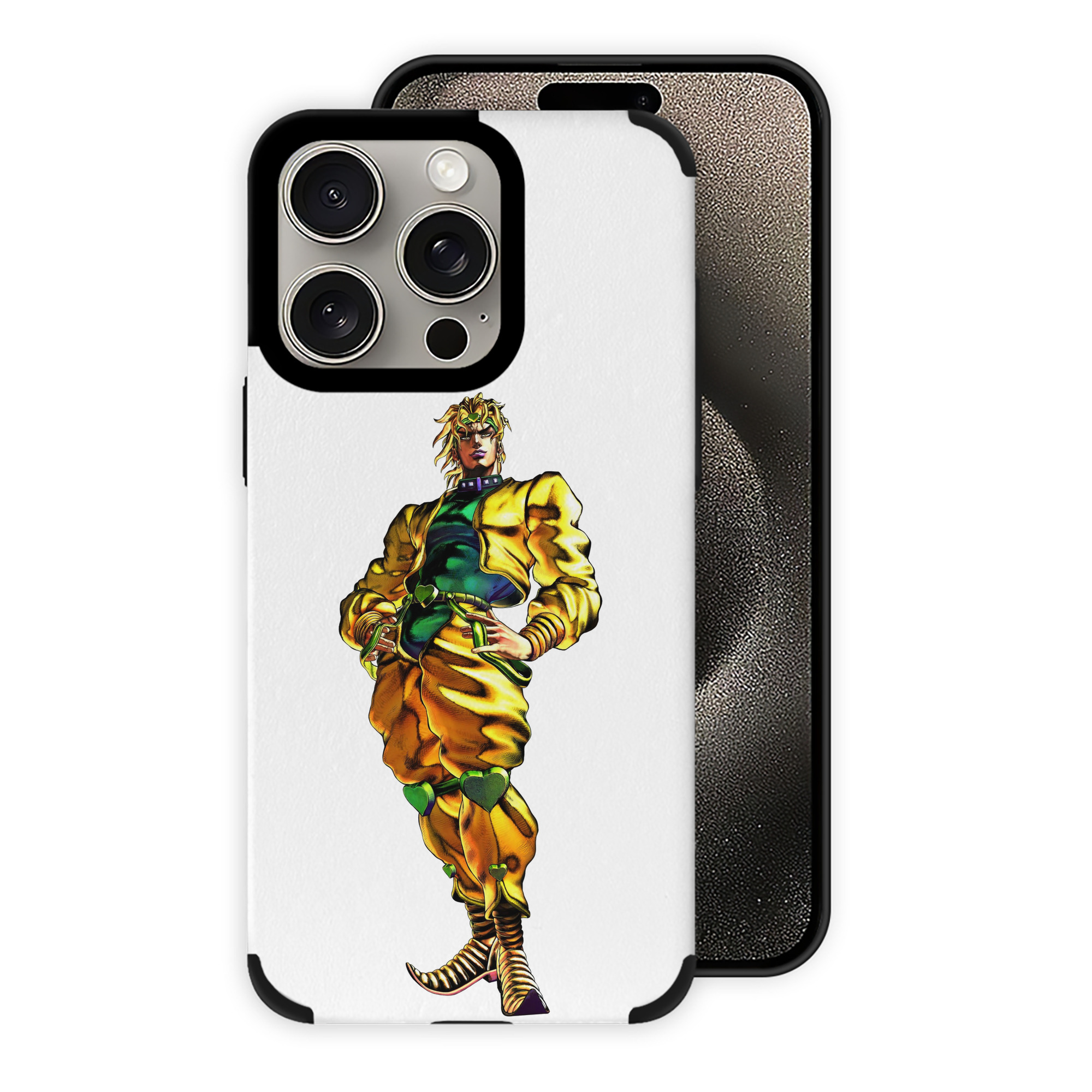 （画像用） ジョジョの奇妙な冒険 ディオ?ブランドー JoJo's Bizarre Adventure Dio Brando 【iPhone15ProMax対応】 PUレザー スマホケース 耐衝撃＆黄変防止