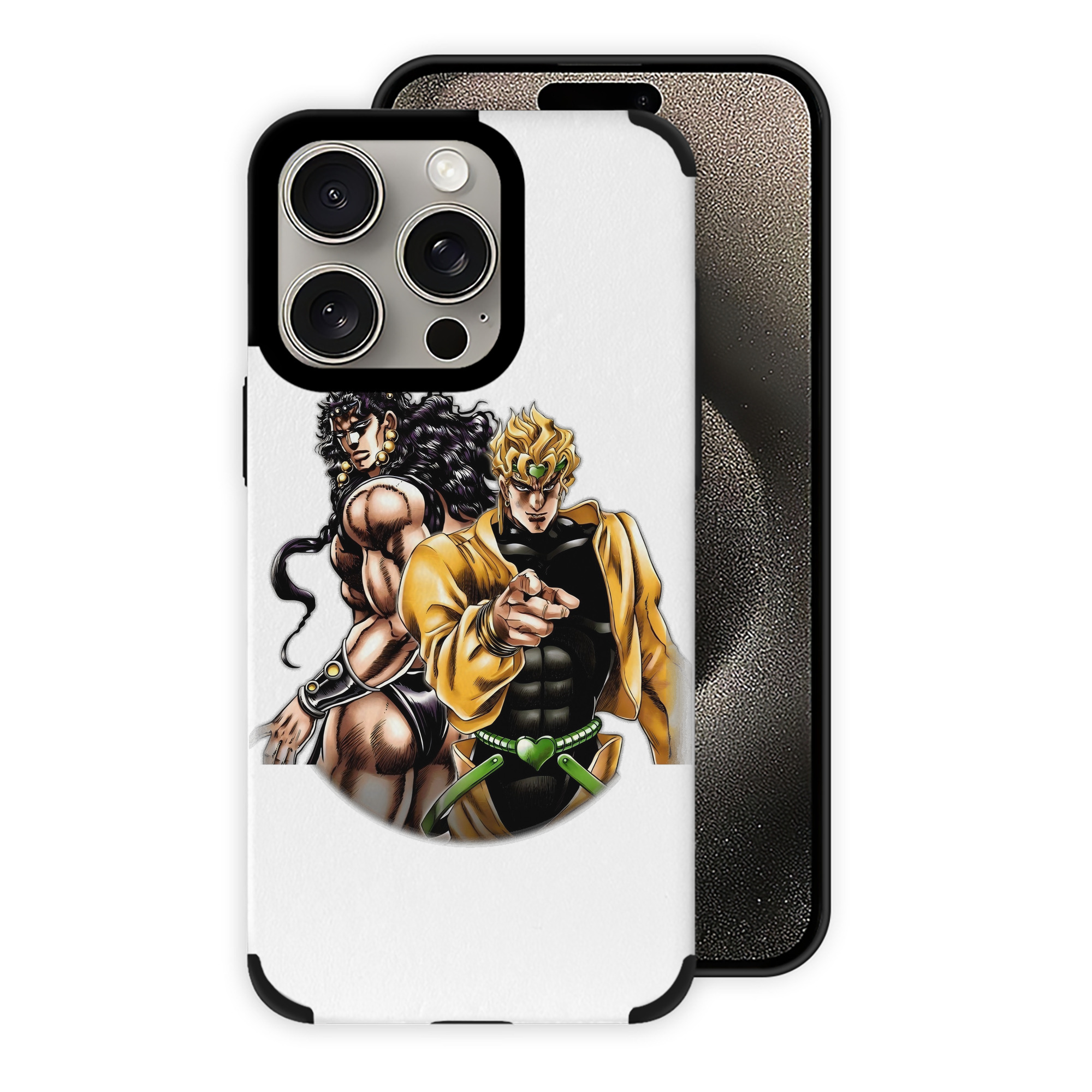 （画像用） ジョジョの奇妙な冒険 ディオ?ブランドー JoJo's Bizarre Adventure Dio Brando 【iPhone15ProMax対応】 PUレザー スマホケース 耐衝撃＆黄変防止